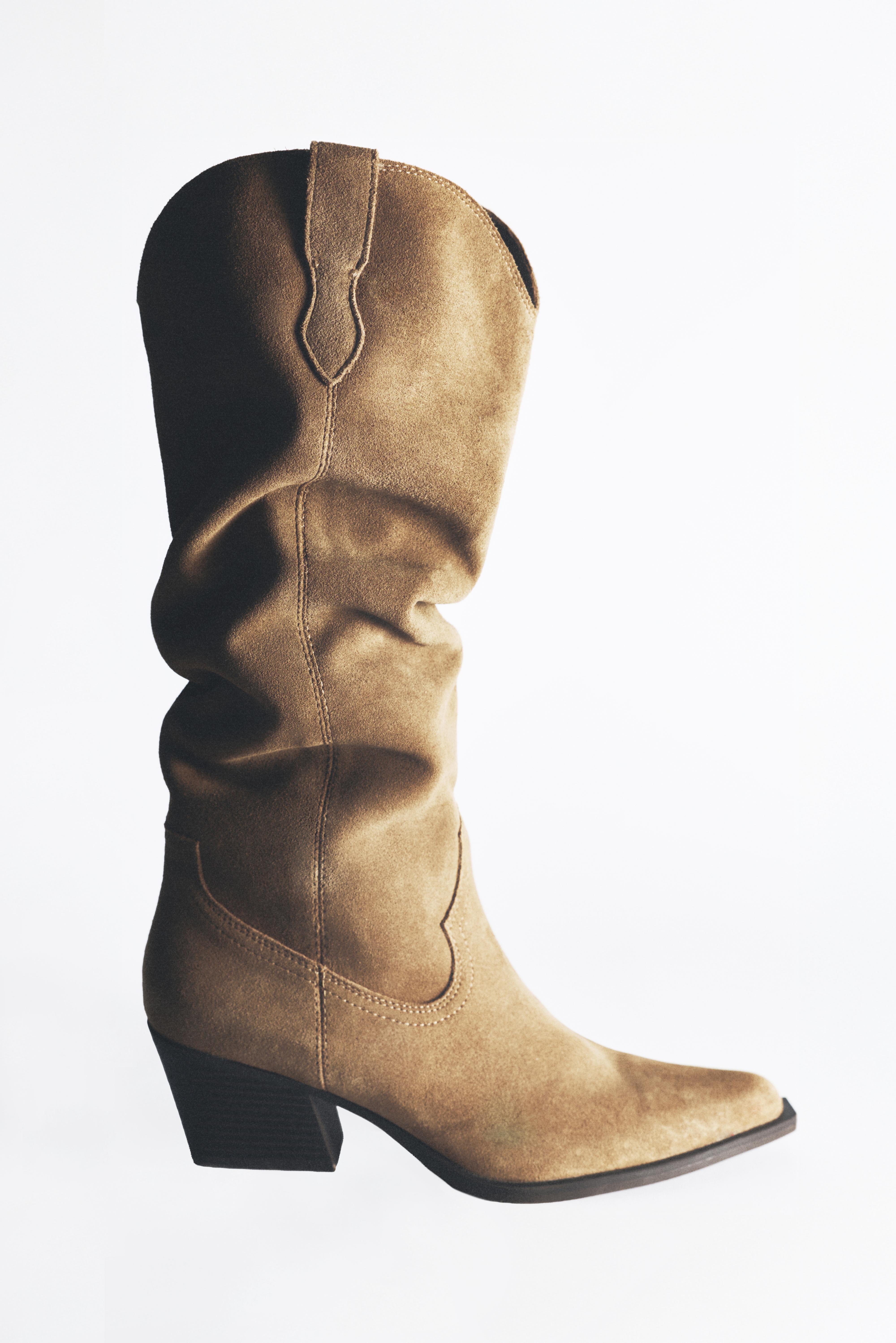cowboy leather boots — Sand