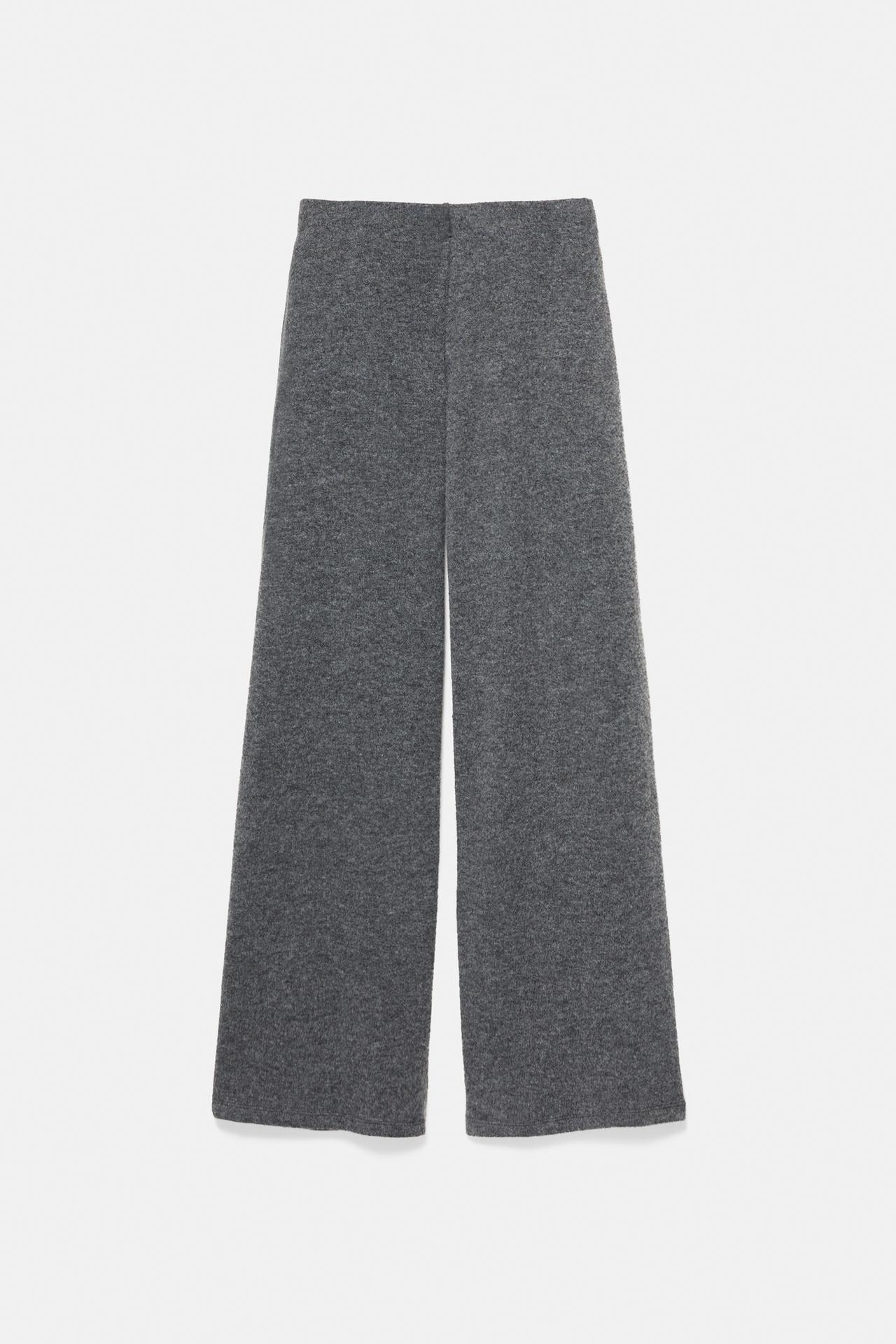 Soft-touch wide-leg trousers — Anthracite grey