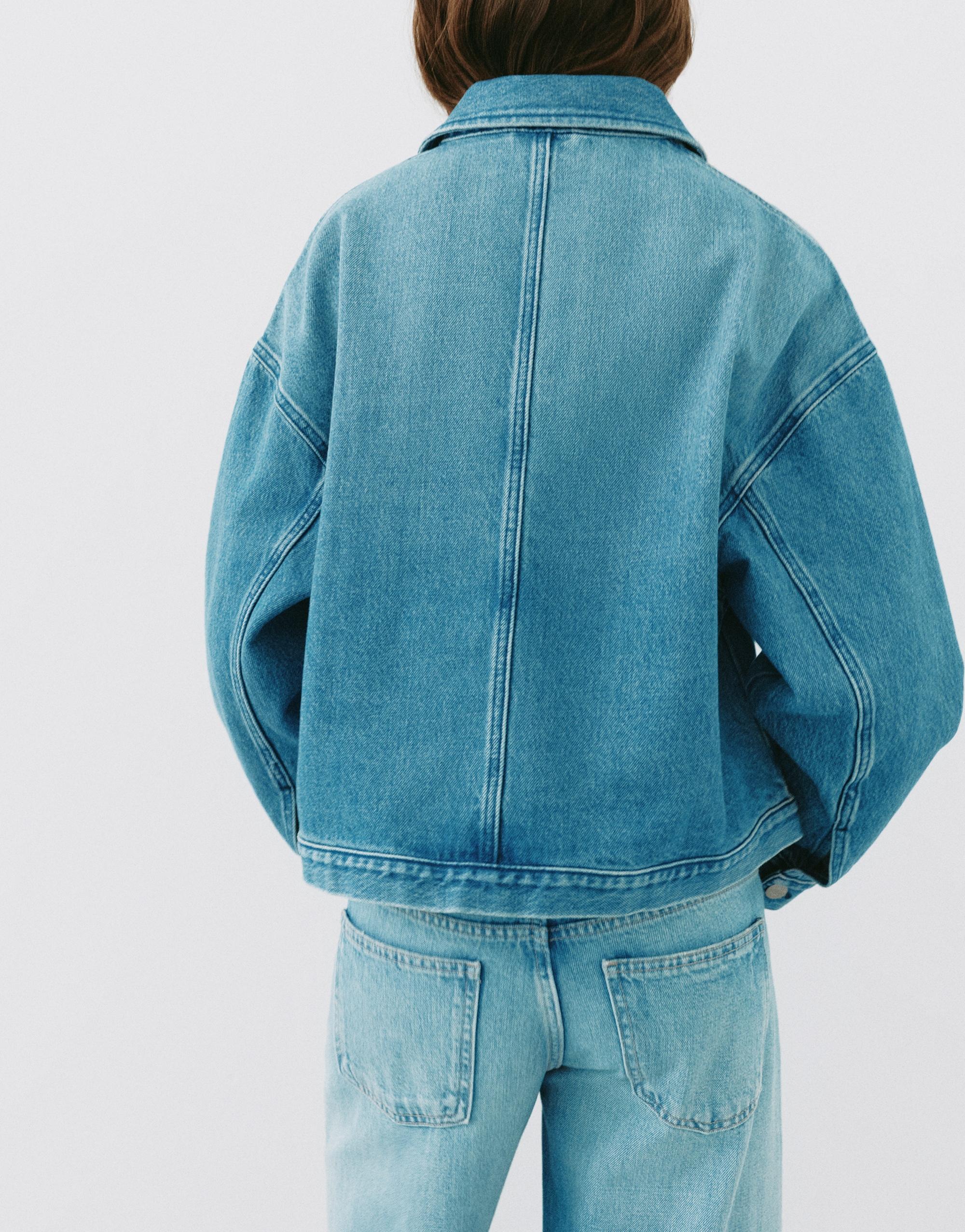 Boxy denim overshirt — Pale blue