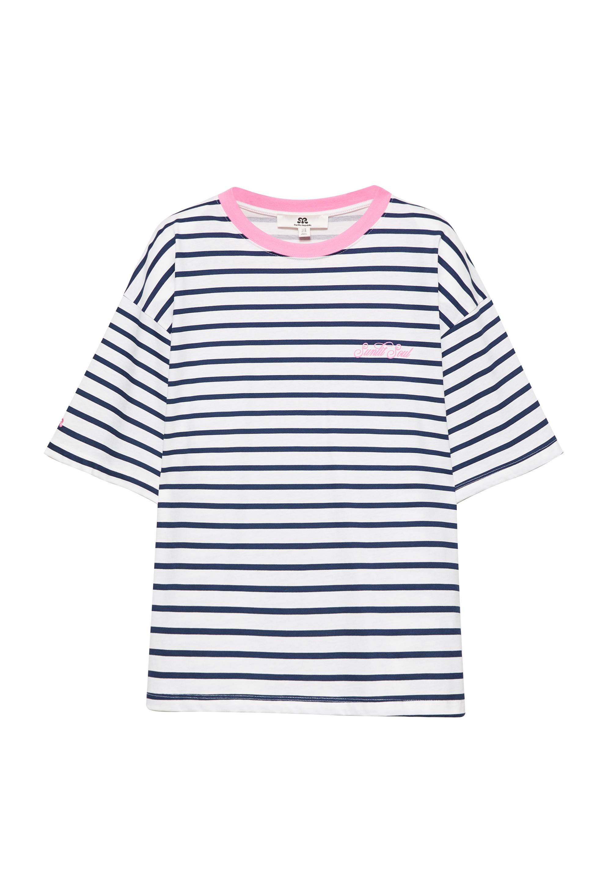 Oversize striped T-shirt — Navy