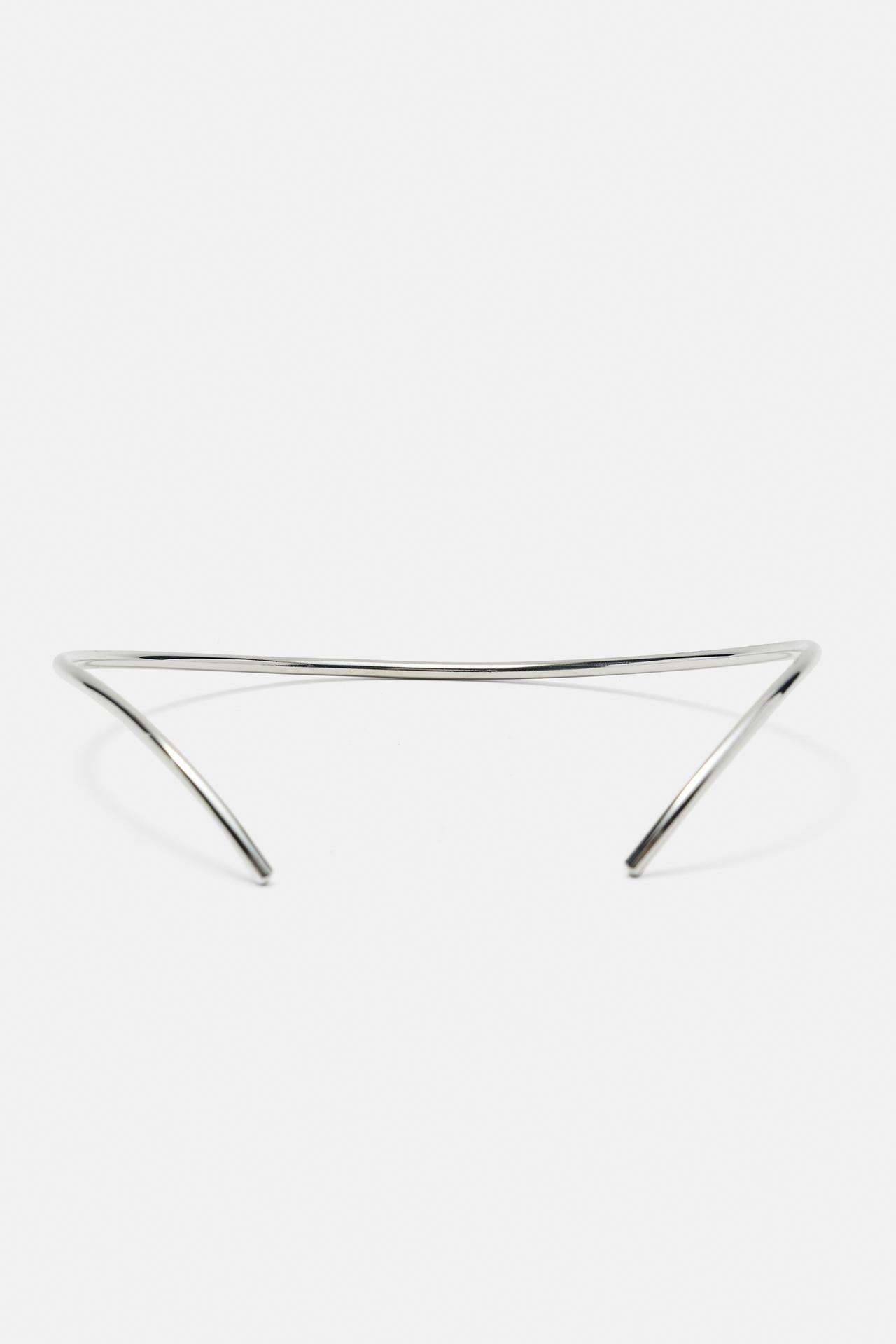 Metallic choker necklace — Silver