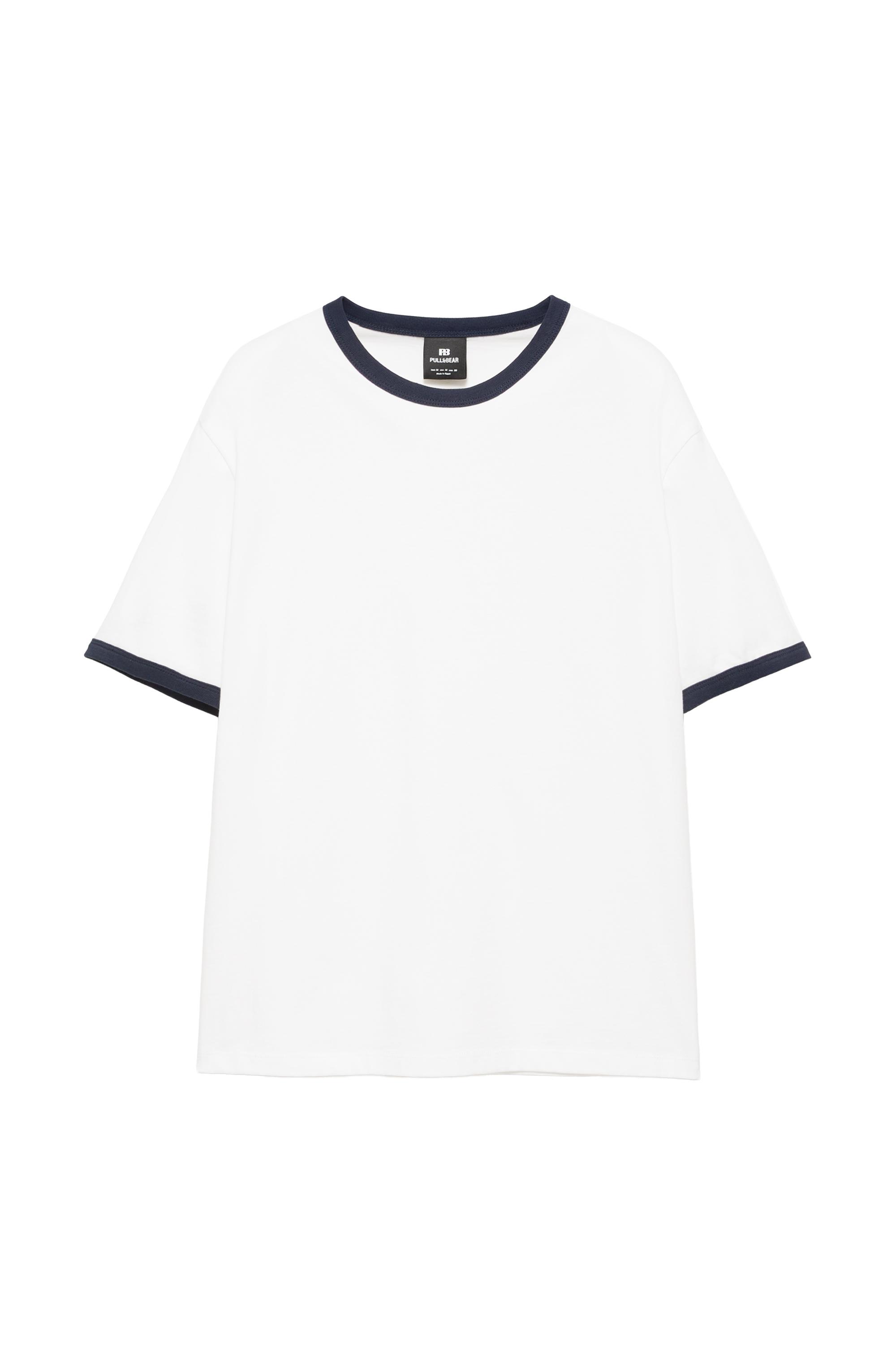 Kontrast ribana tişört - Görsel 21