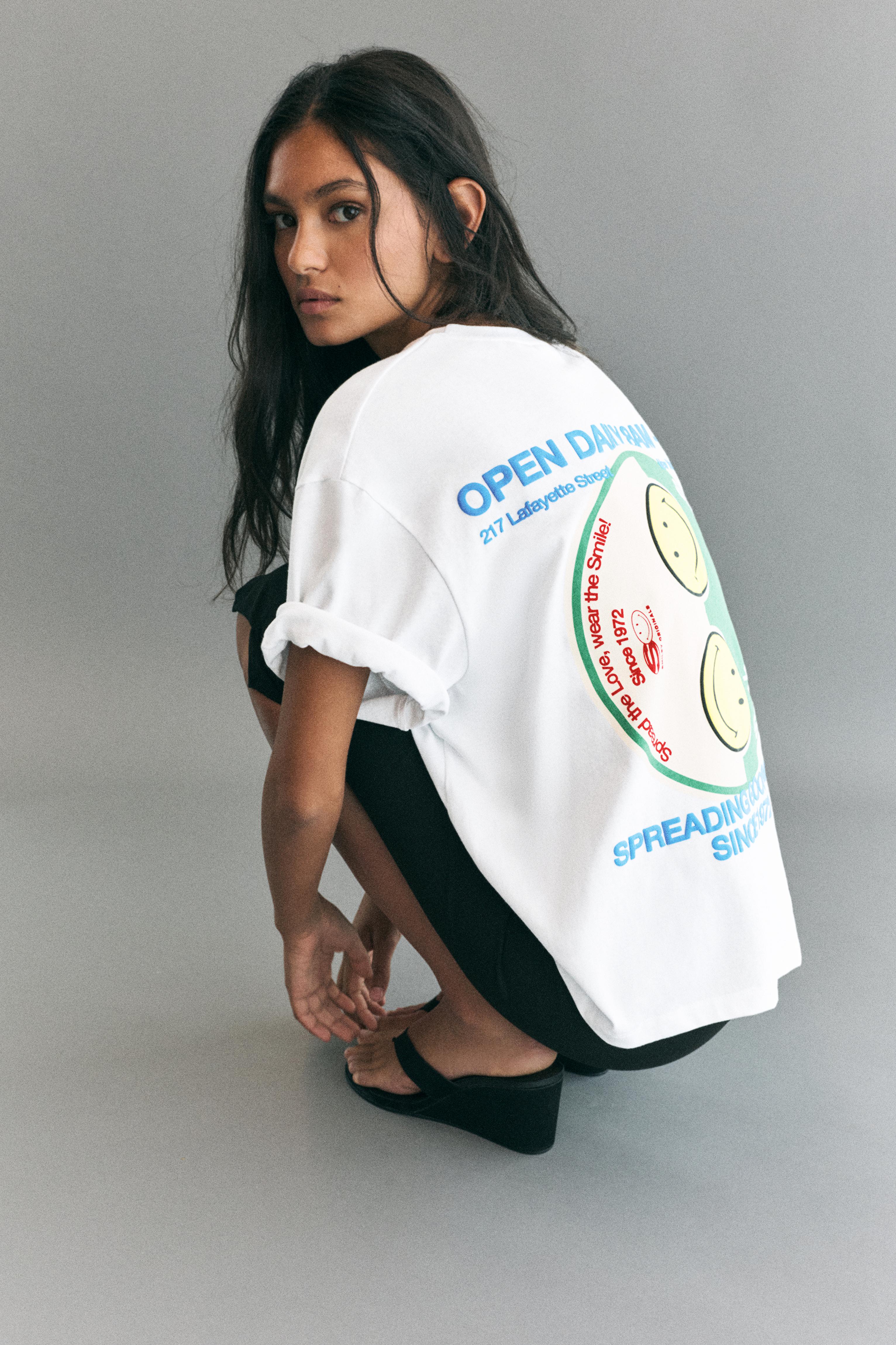 Smiley Yin Yang T-shirt — White