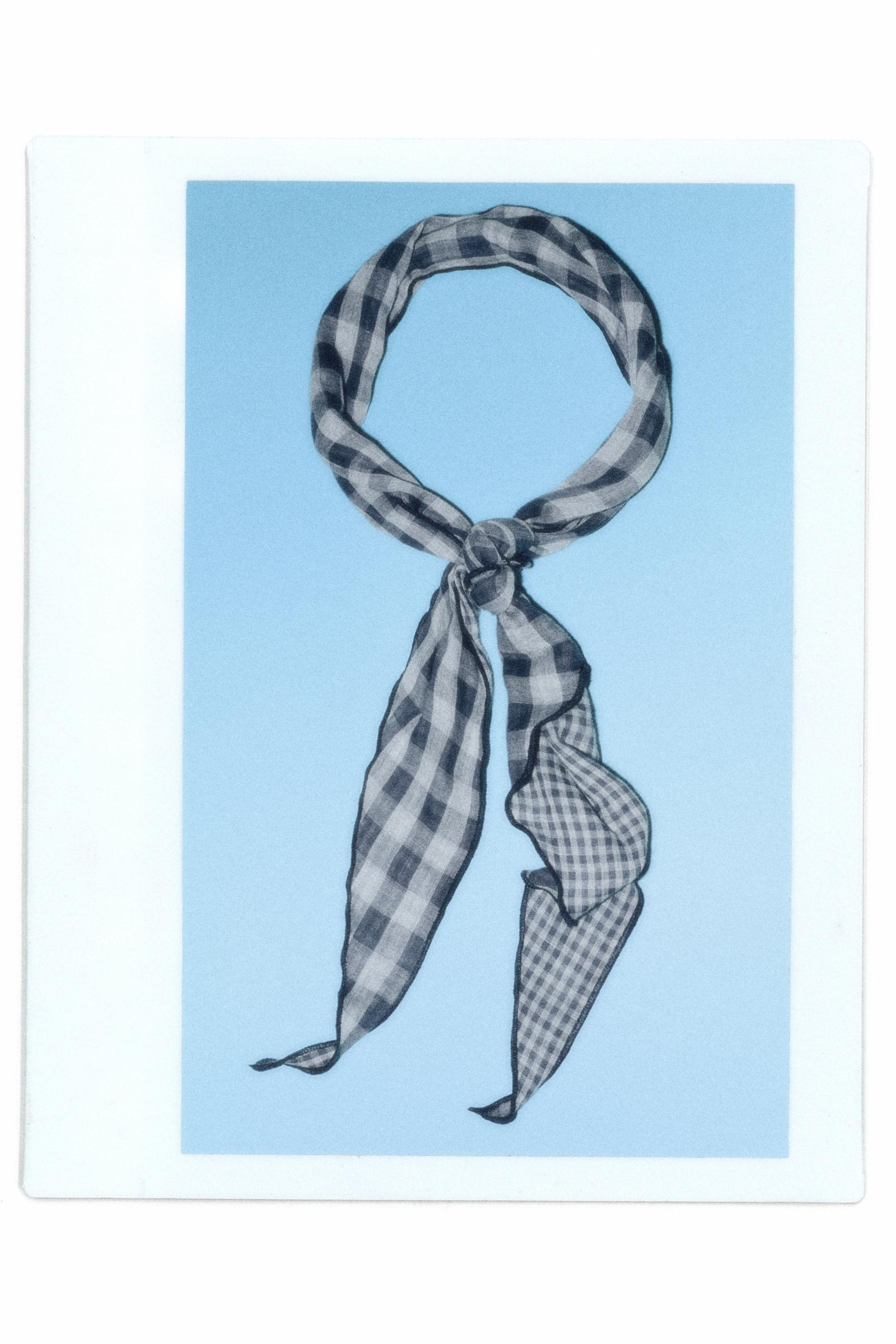 Check-print bandana — Blue