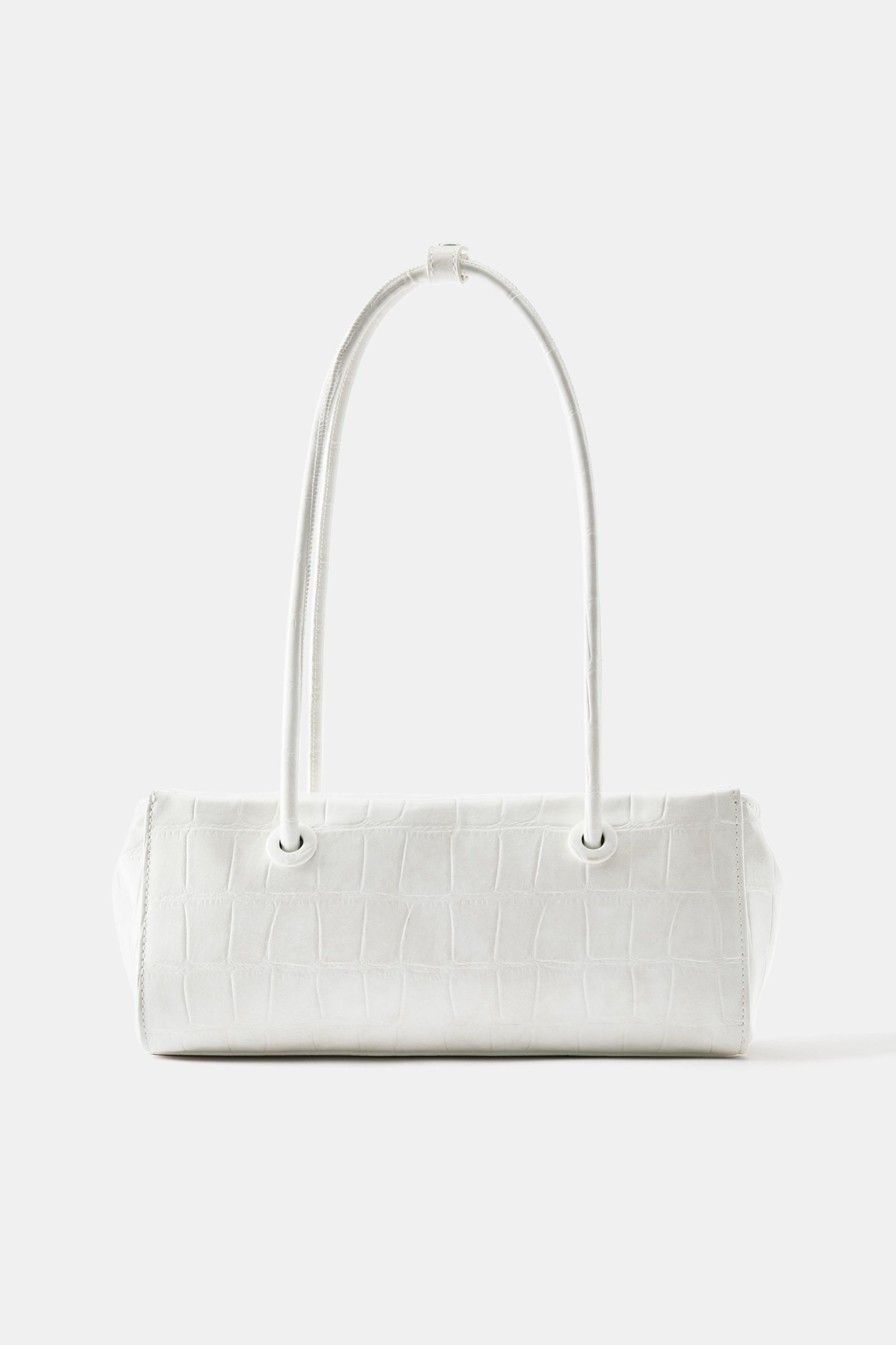 Textured shoulder bag — Ecru