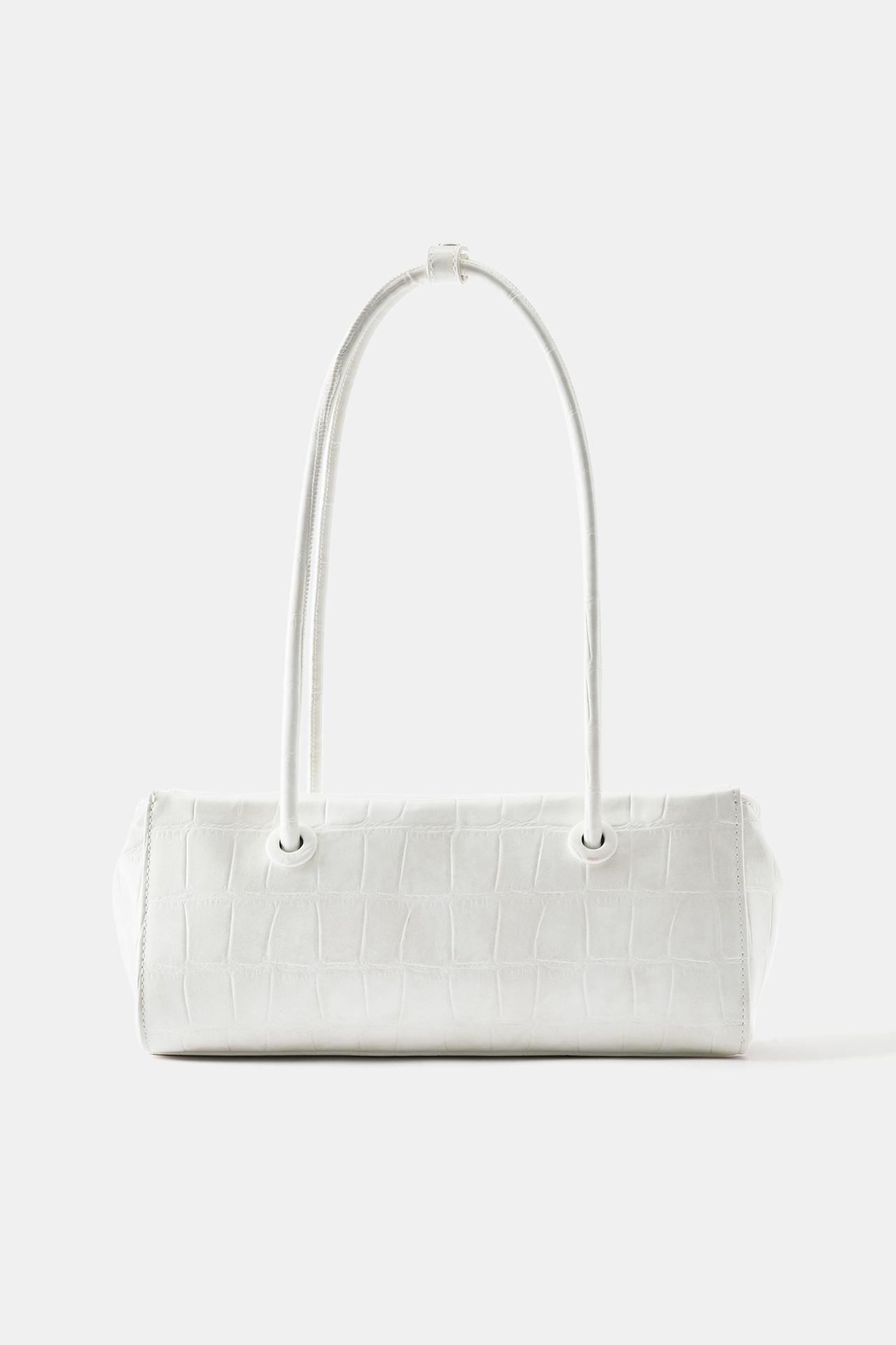 Textured shoulder bag — Ecru