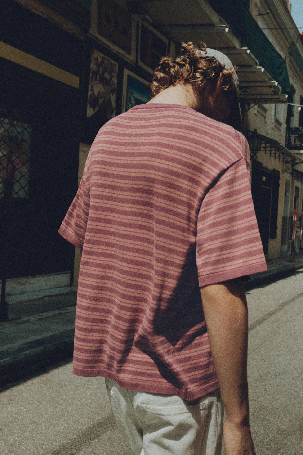 Striped knit T-shirt — Purple