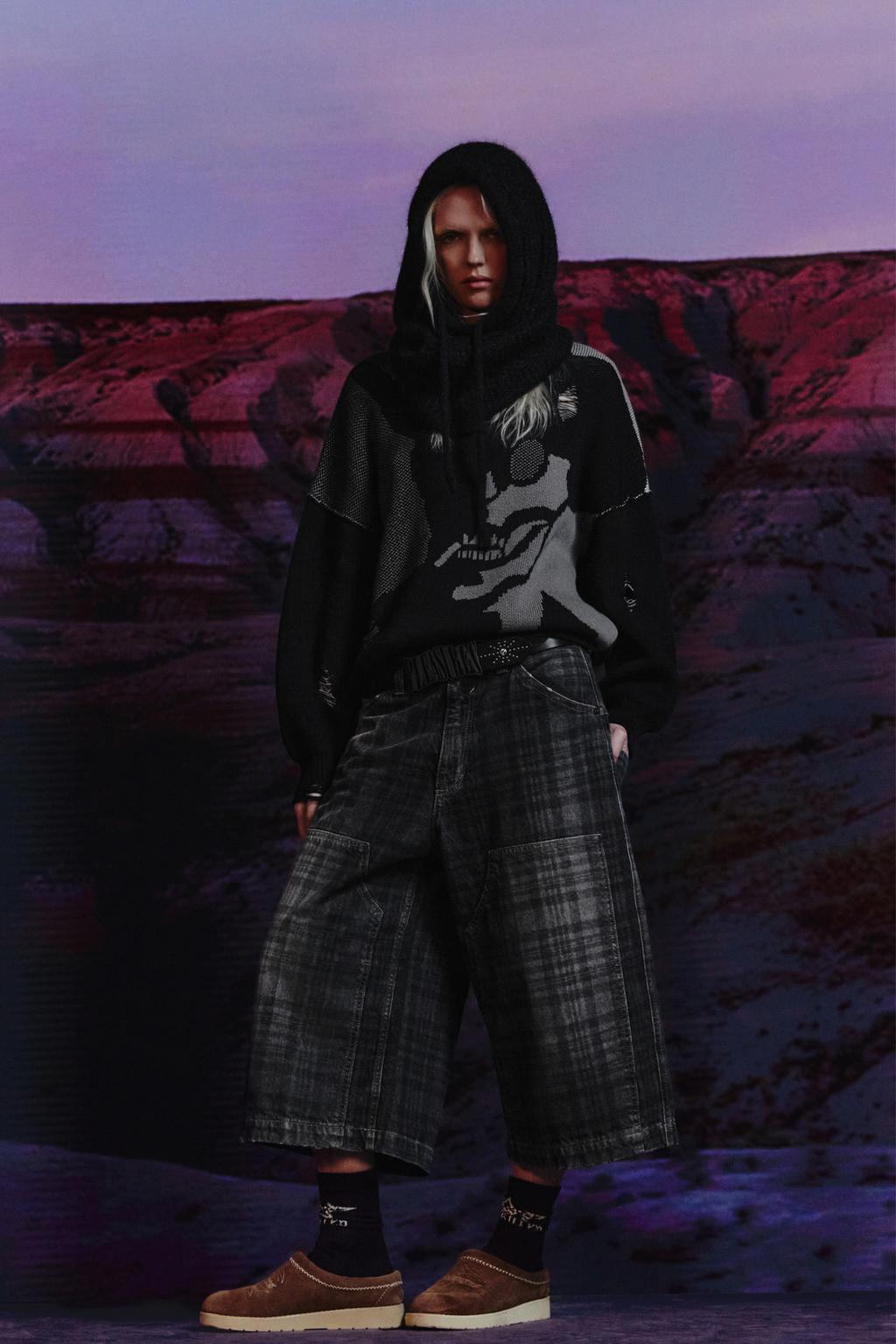 STWD by PLEASURES jacquard sweater PULL&BEAR