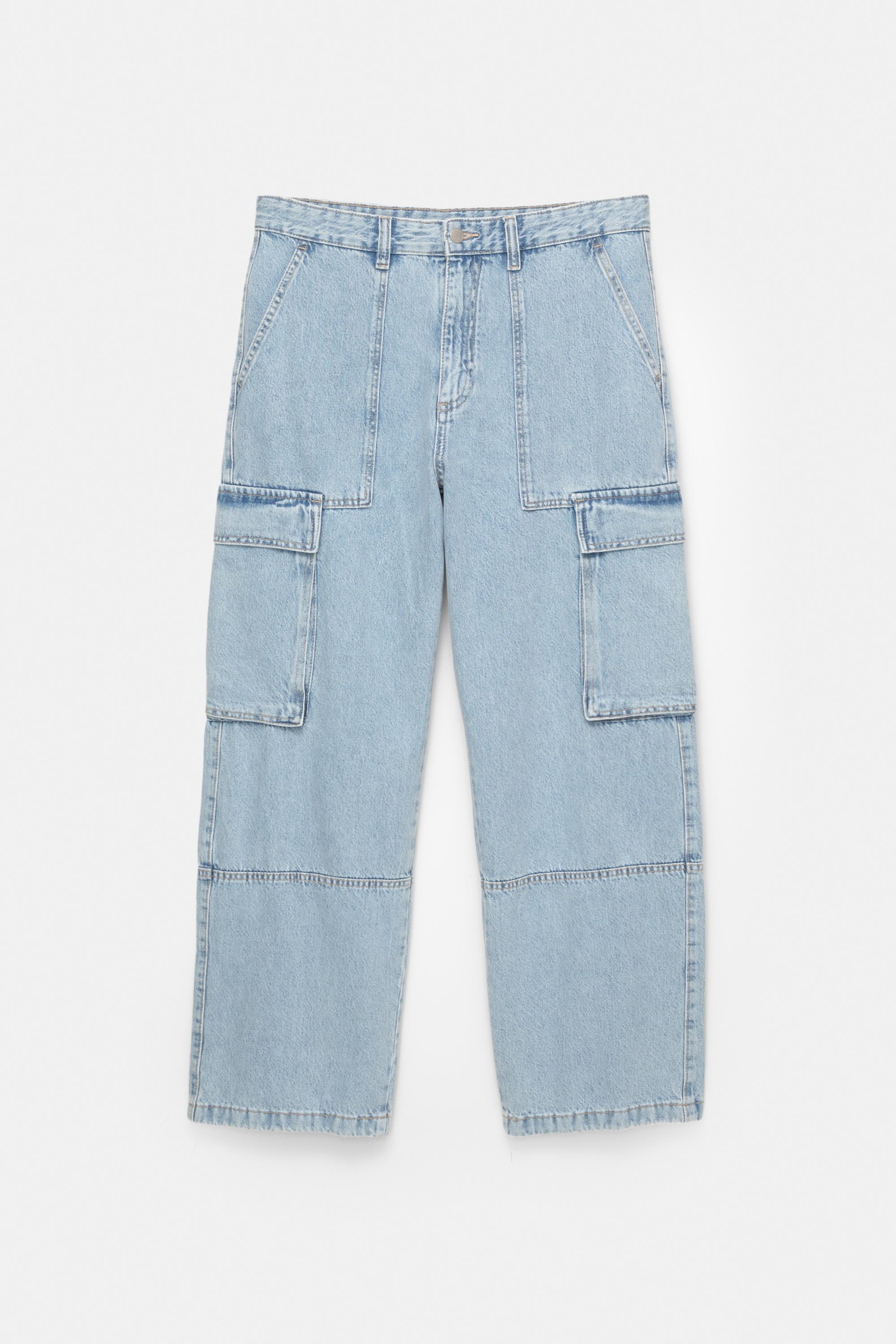 Baggy cargo jeans — Medium blue