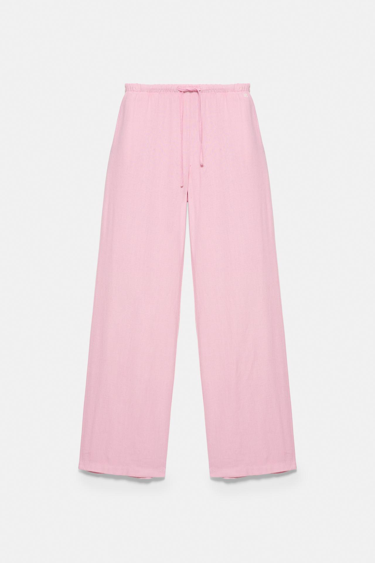 Linen blend joggers — Pink
