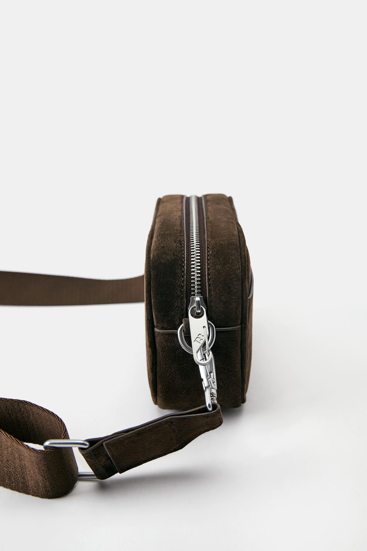Leather crossbody bag — Brown