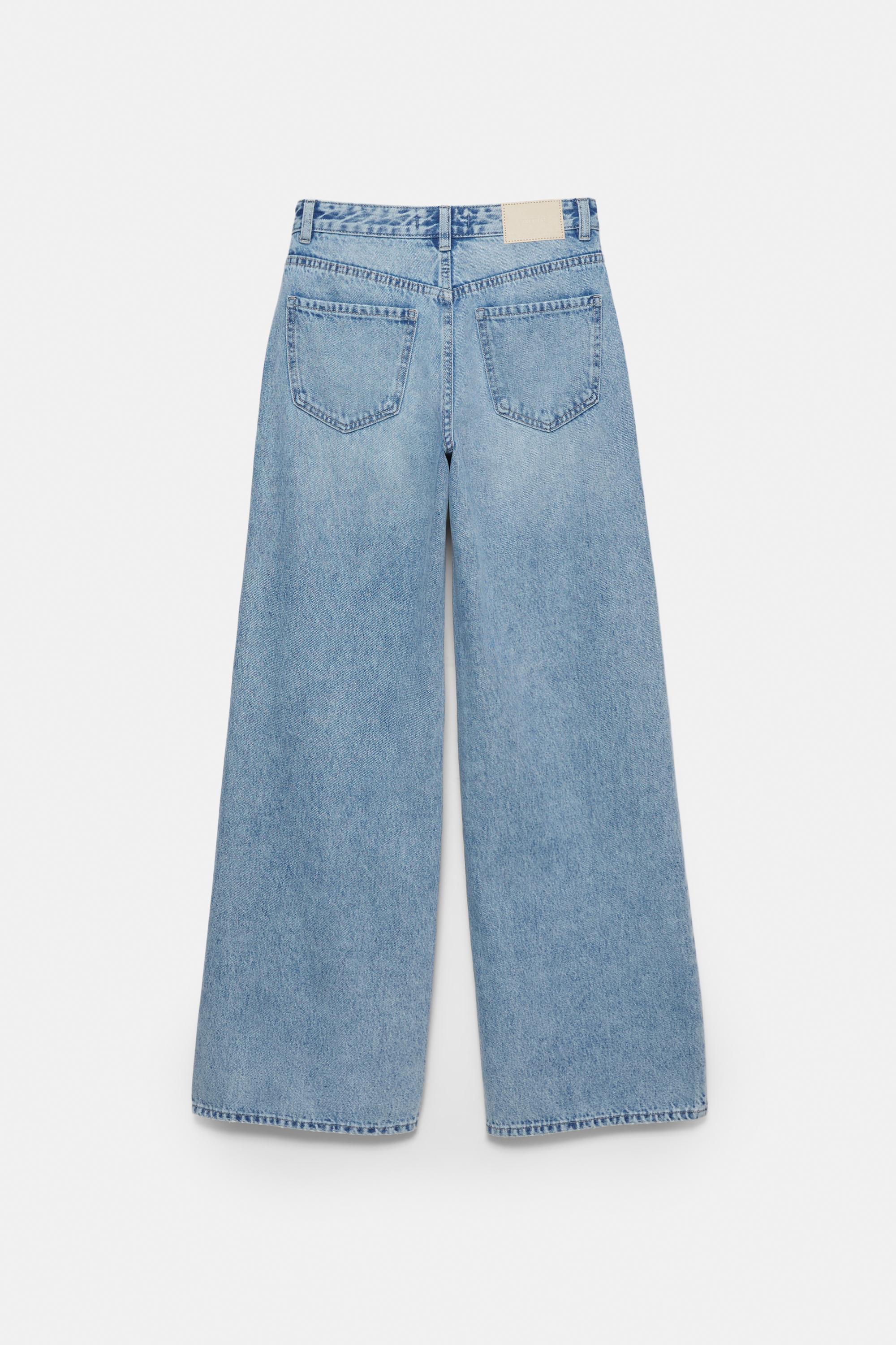 High-waist wide-leg jeans — Sky blue