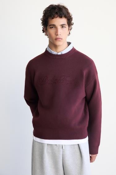Embroidered jumper — Burgundy 2