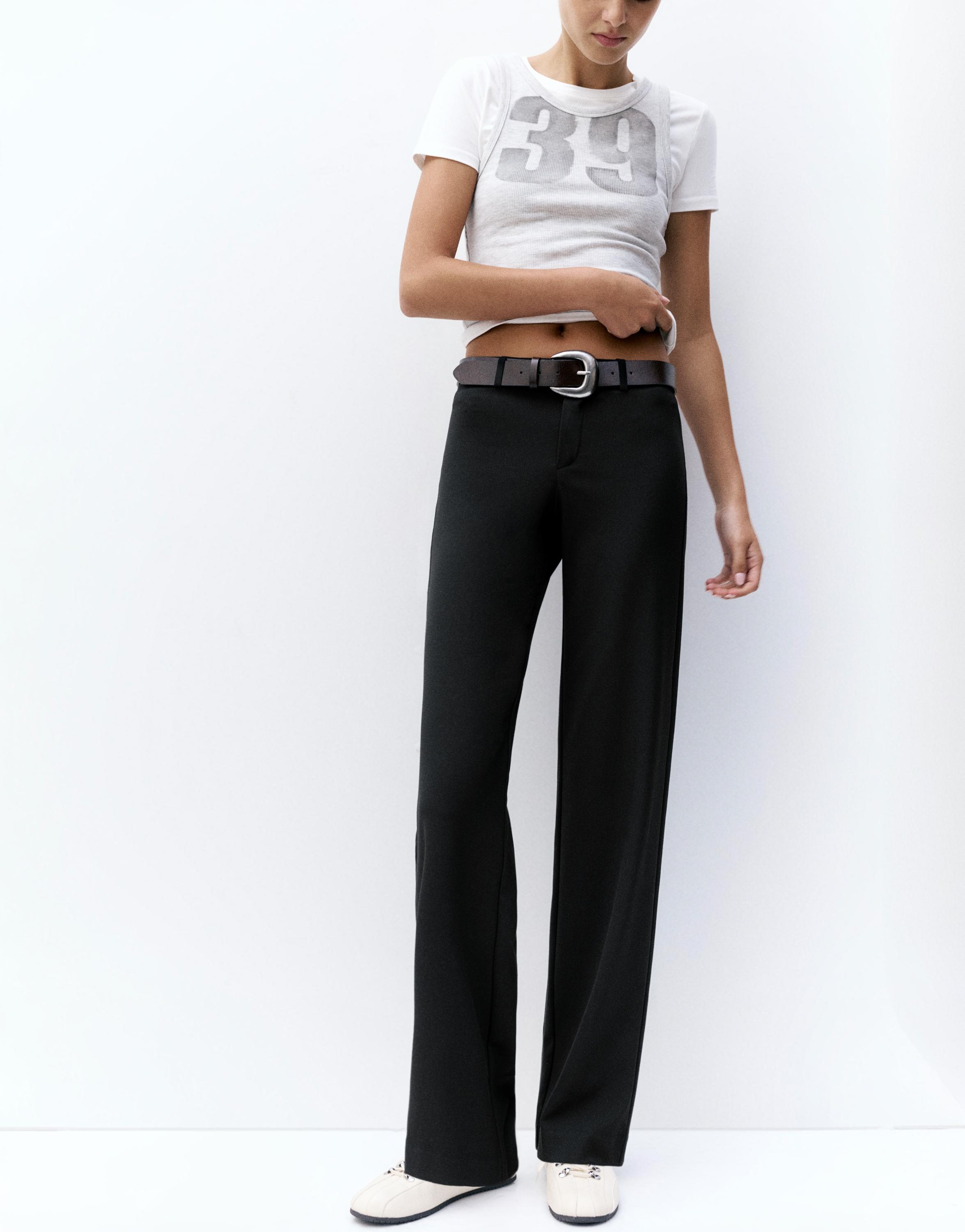Straight-leg smart trousers — Black