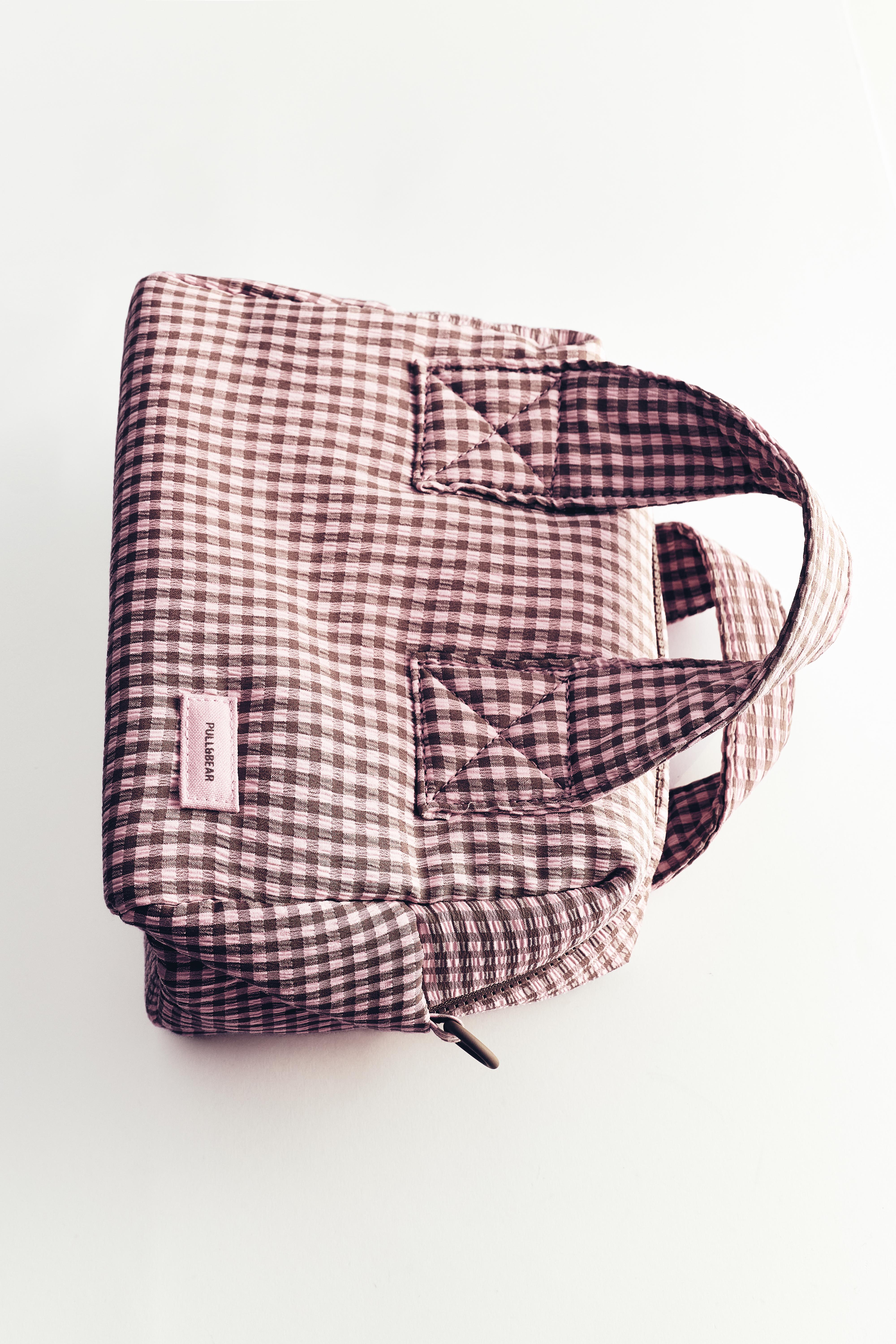 Gingham lunch bag — Pink