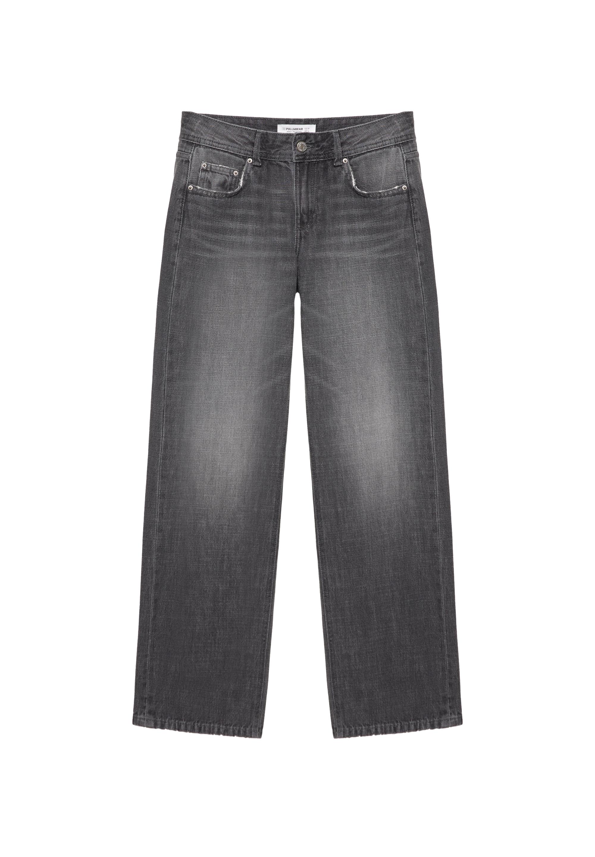 Low-rise straight-leg jeans — Grey