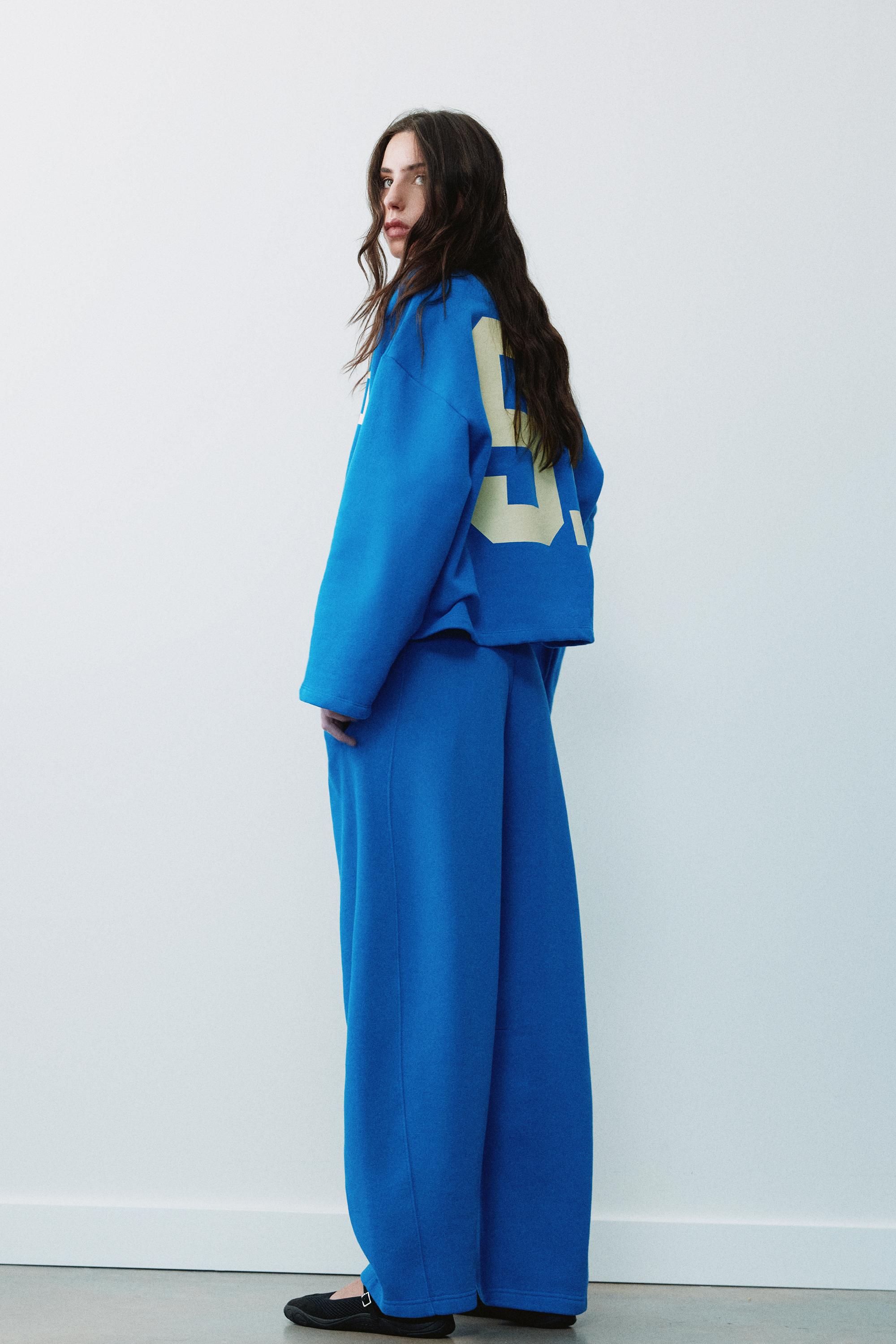 Barrel-leg joggers — Deep blue