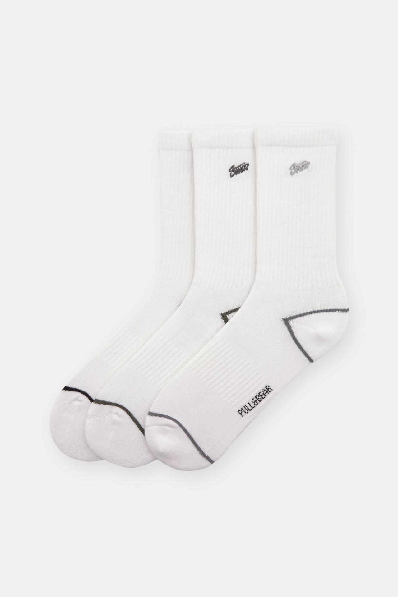 Pack of 3 pairs of sports socks — White