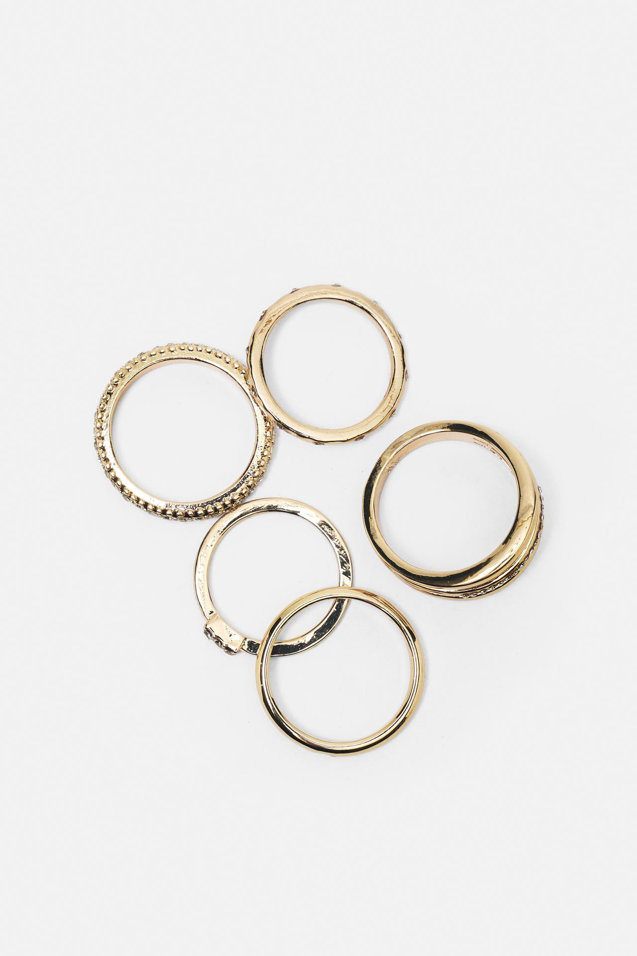 Pack of 5 rings — Gold