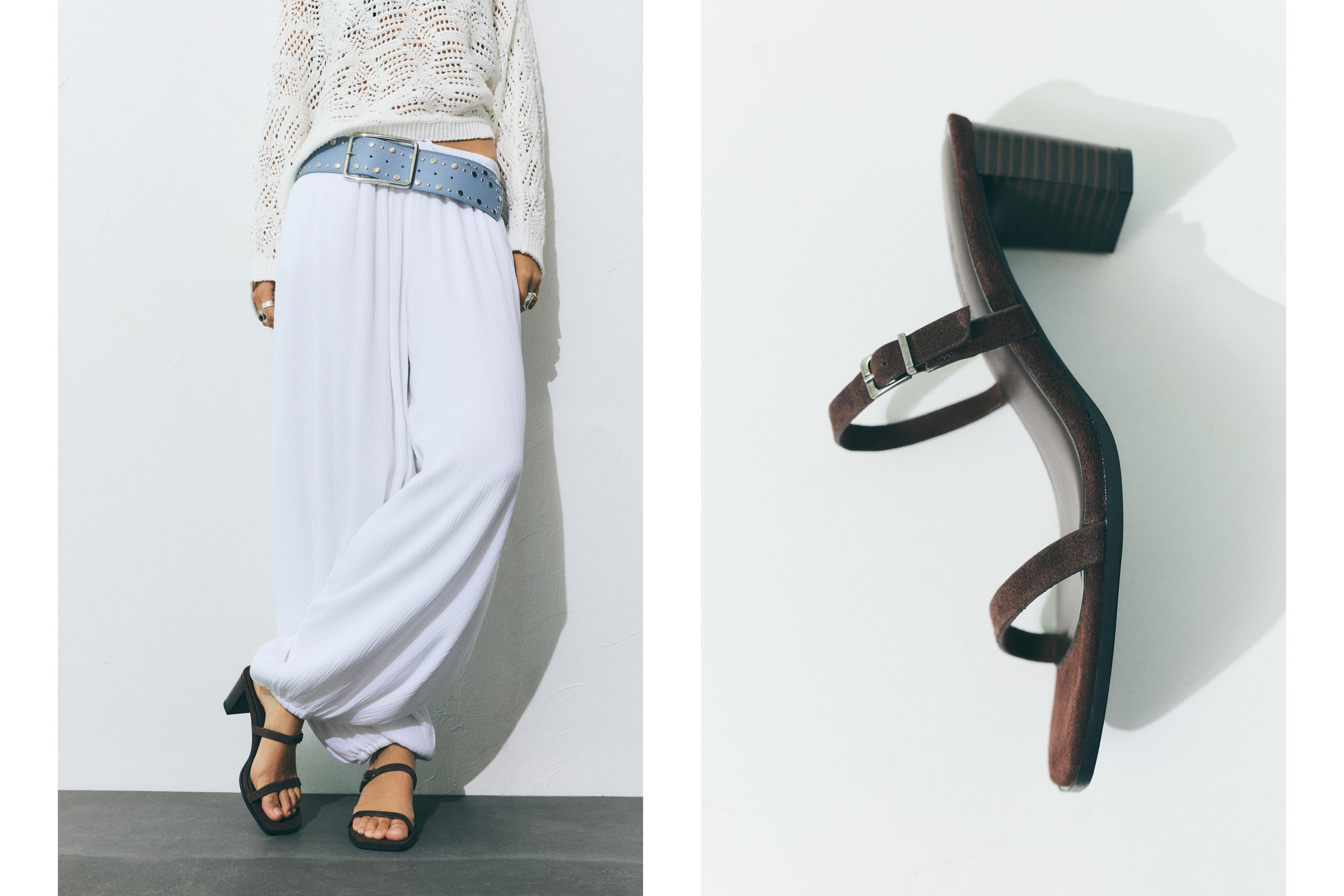 Tokalı deri topuklu sandalet - Görsel 16