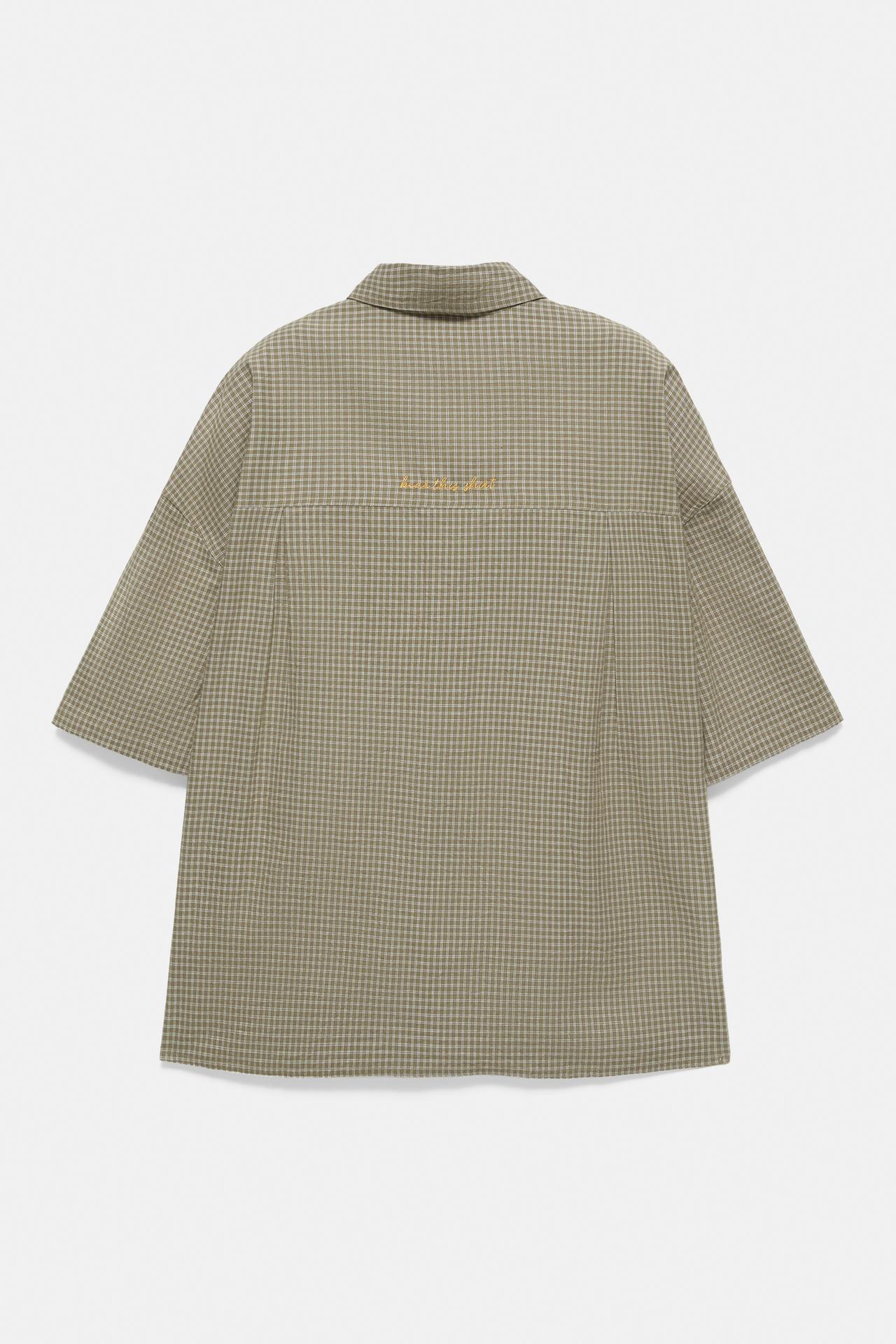 Short sleeve check shirt — White/Grey