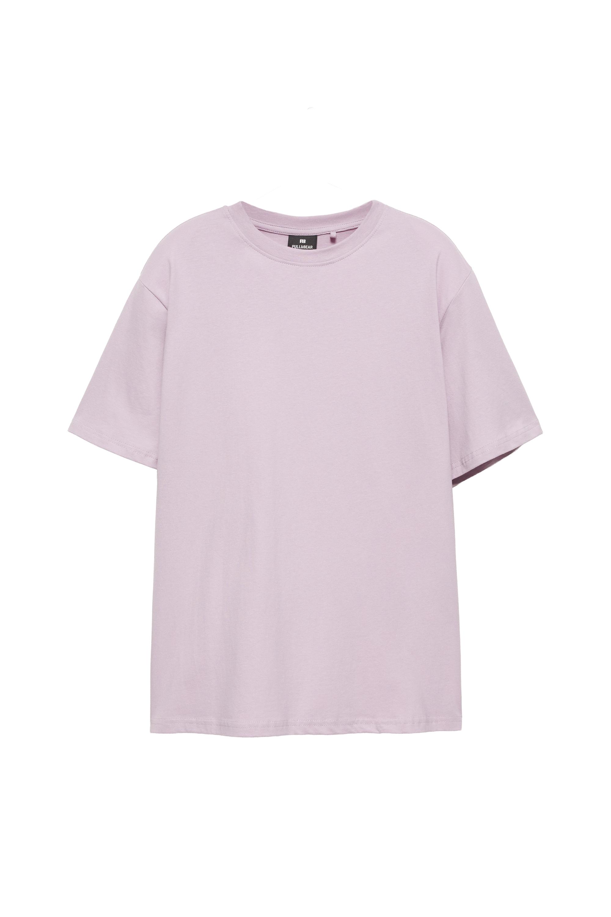 Pull&Bear Basic kısa kollu pamuklu tişört görsel 4