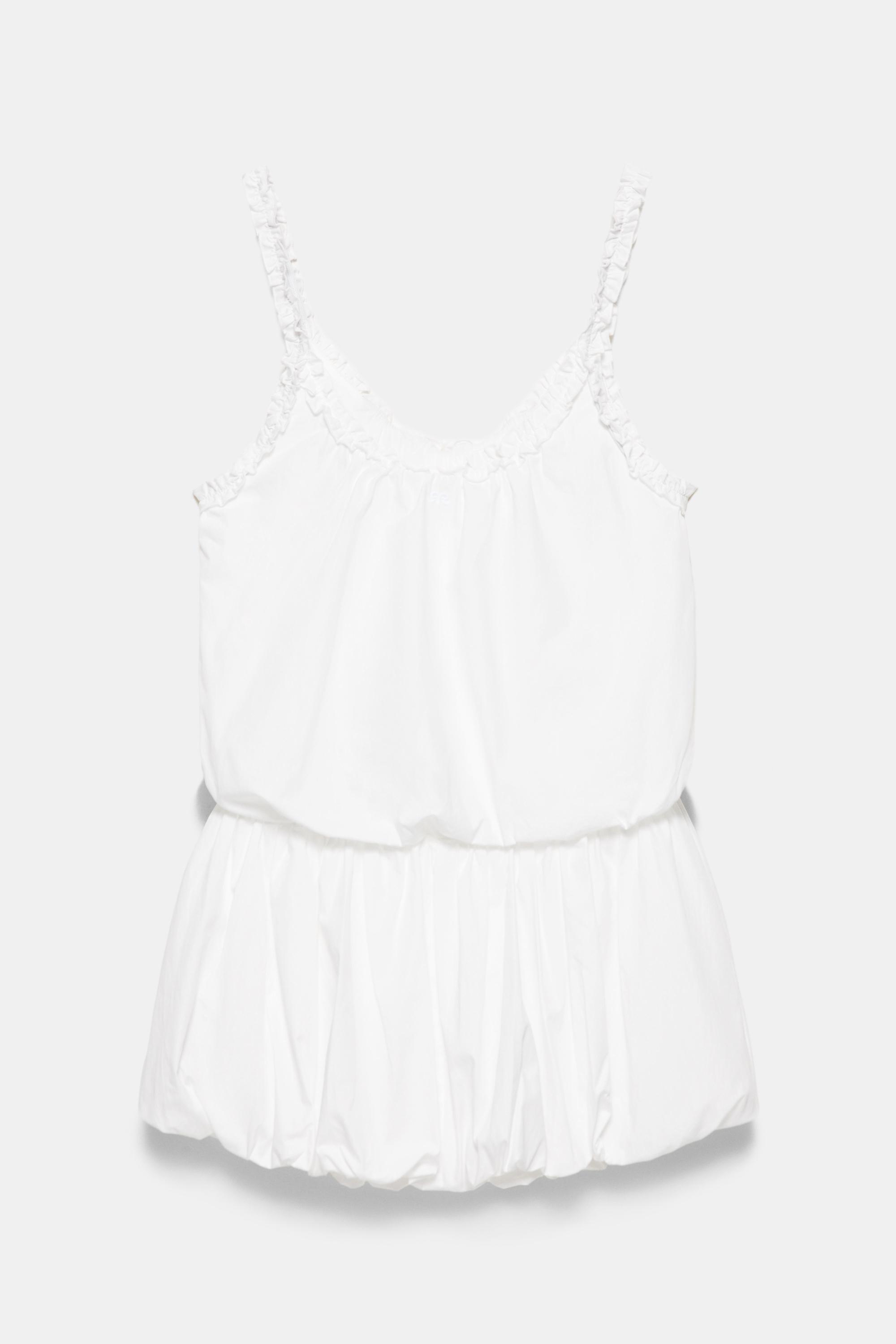 Kısa balon beyaz elbise - Görsel 2