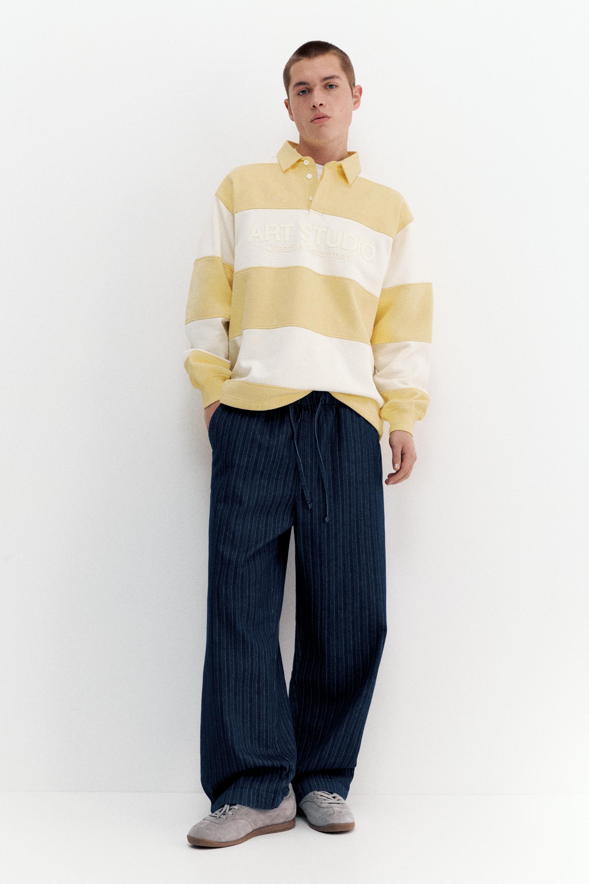 Çizgili jean jogger pantolon - Görsel 18