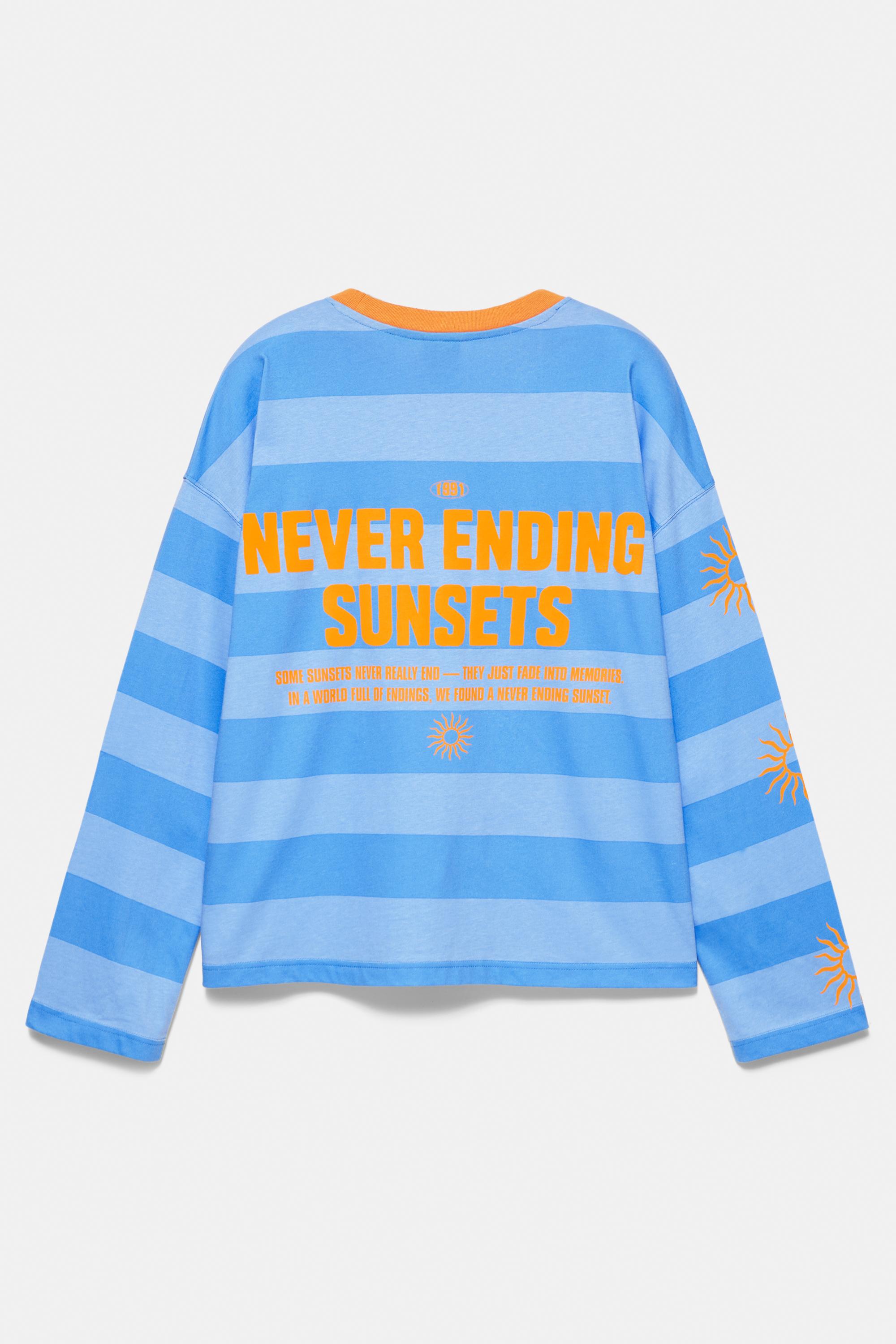 STWD striped boxy T-shirt — Deep blue