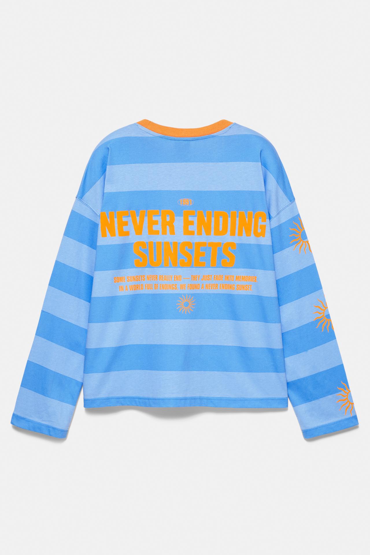 STWD striped boxy T-shirt — Deep blue