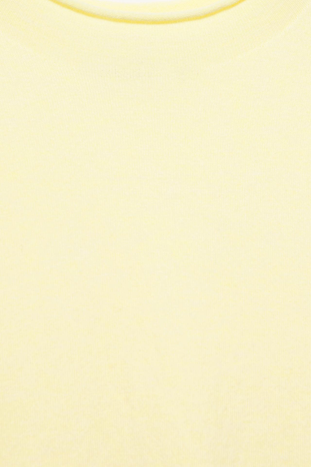 Fine knit short sleeve T-shirt — Yellow