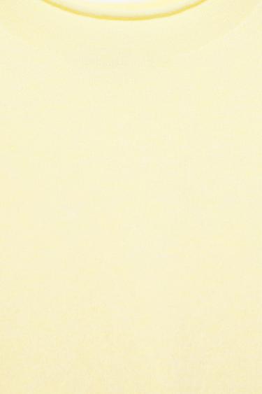 Fine knit short sleeve T-shirt — Yellow 7
