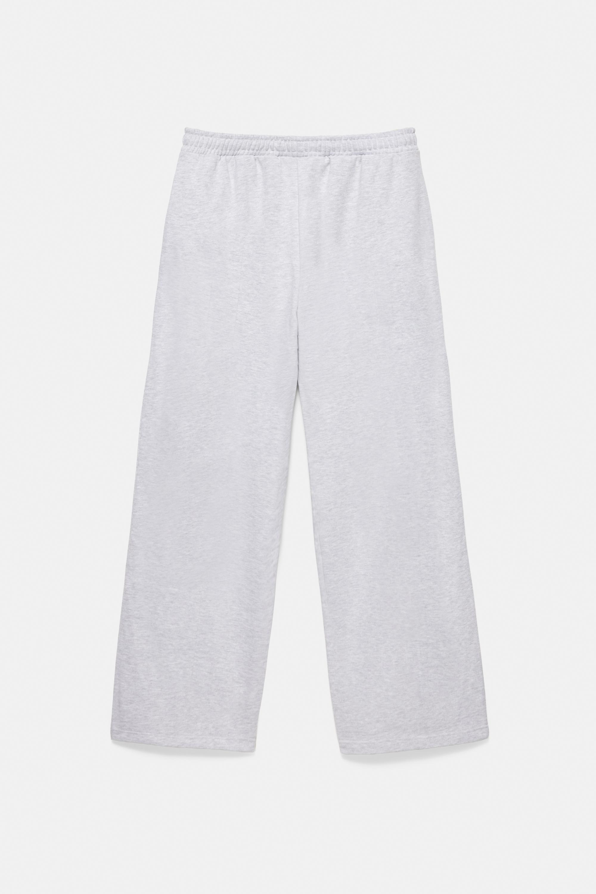 Graphic wide-leg trousers — Grey marl