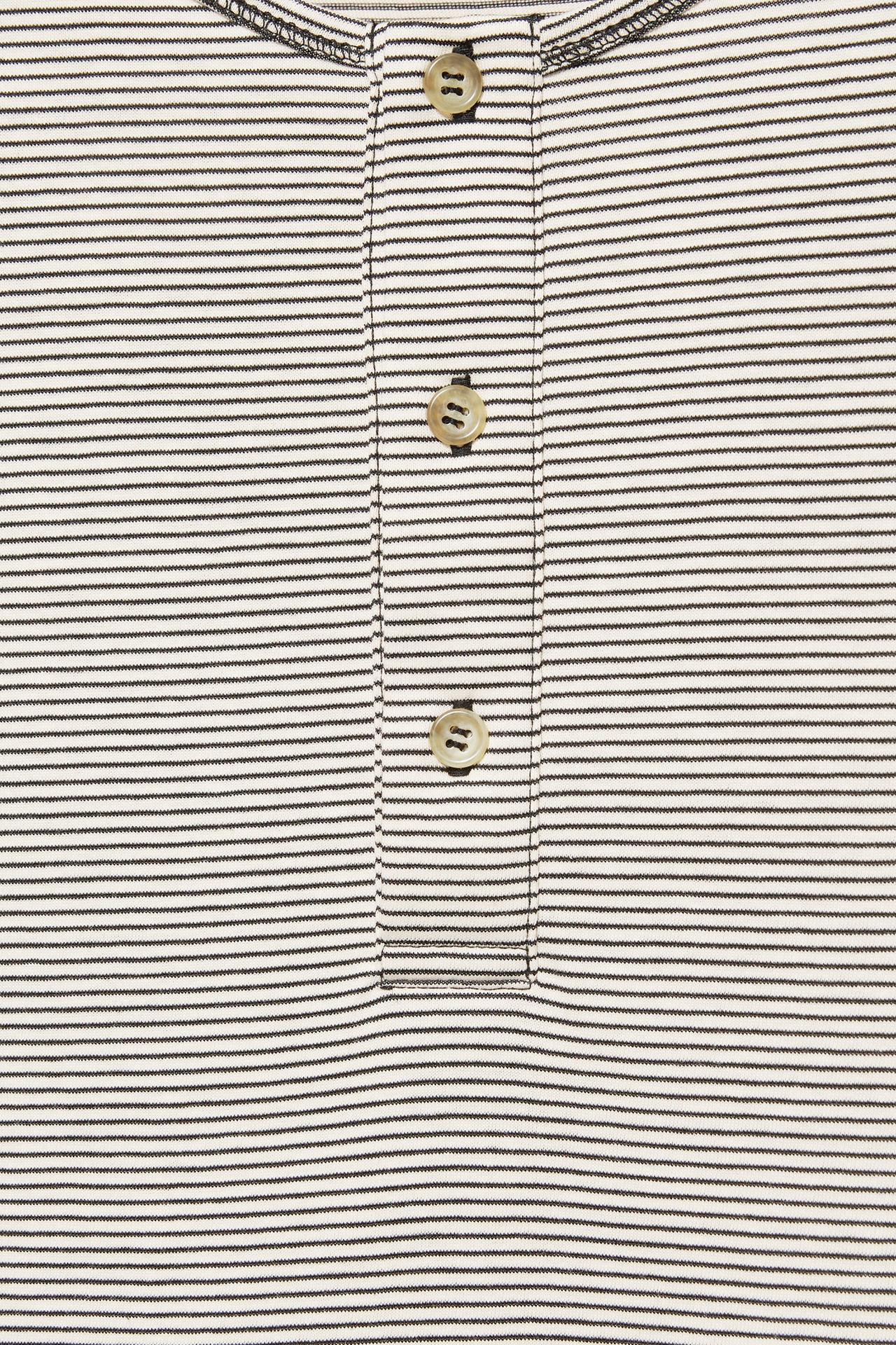 Striped henley neck T-shirt — Striped