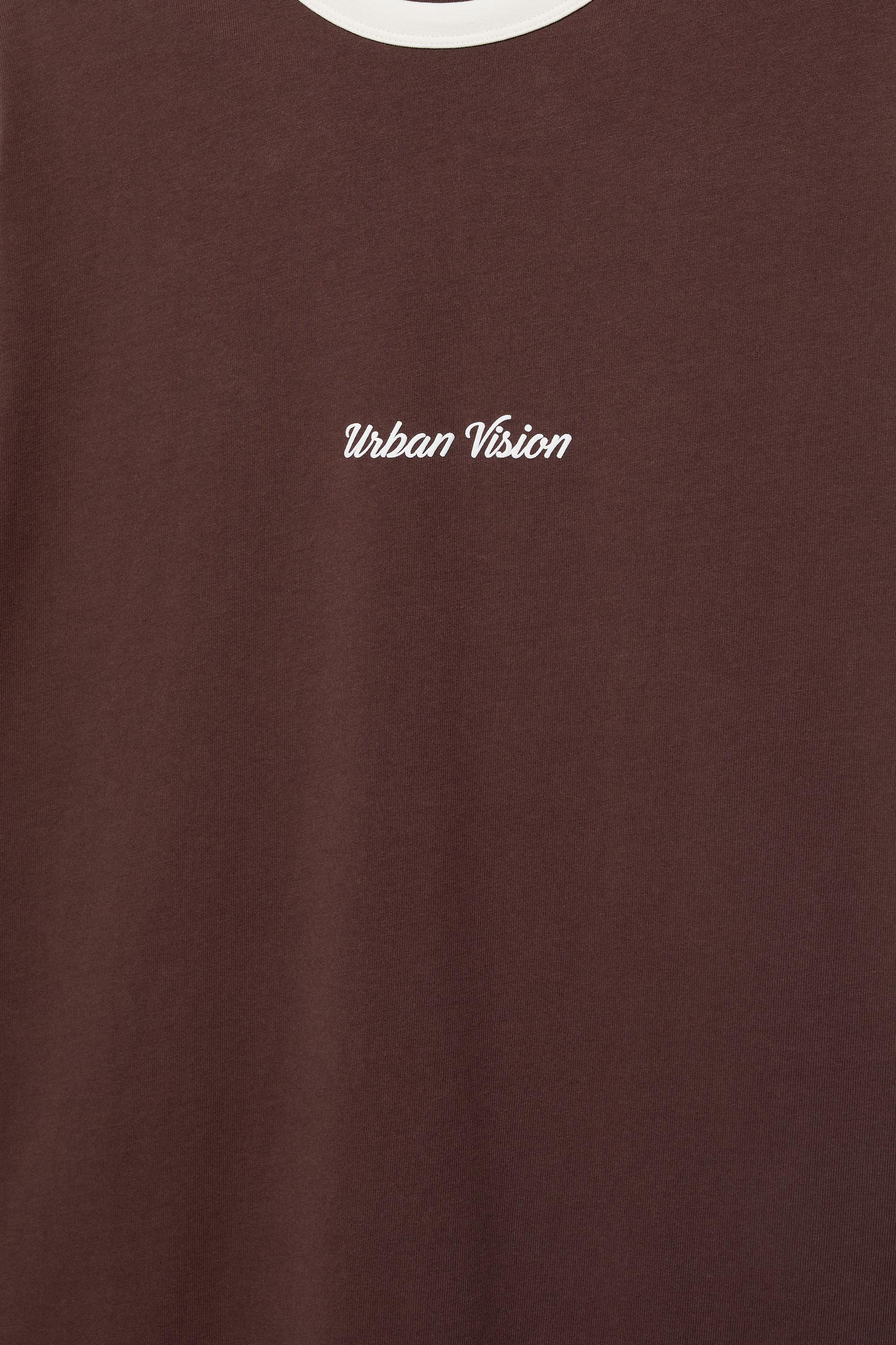 Grafik ribanalı kısa kollu t-shirt - Görsel 5