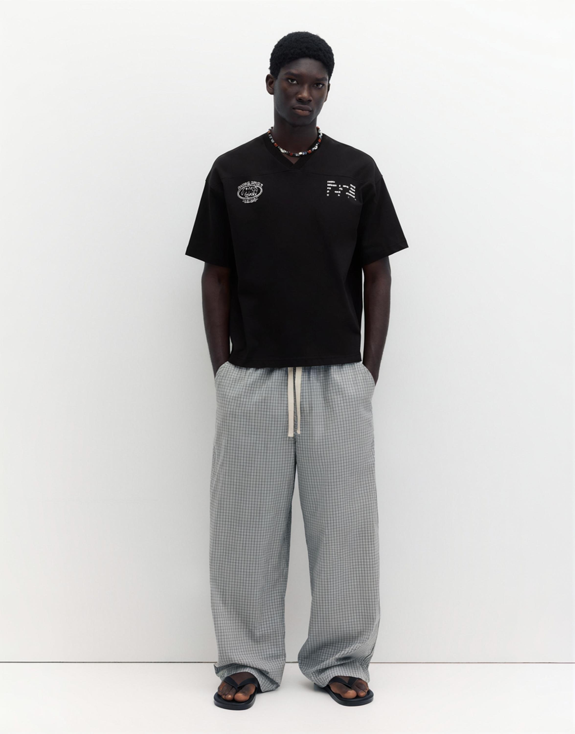 STWD V-neck T-shirt — Black (alternate view)