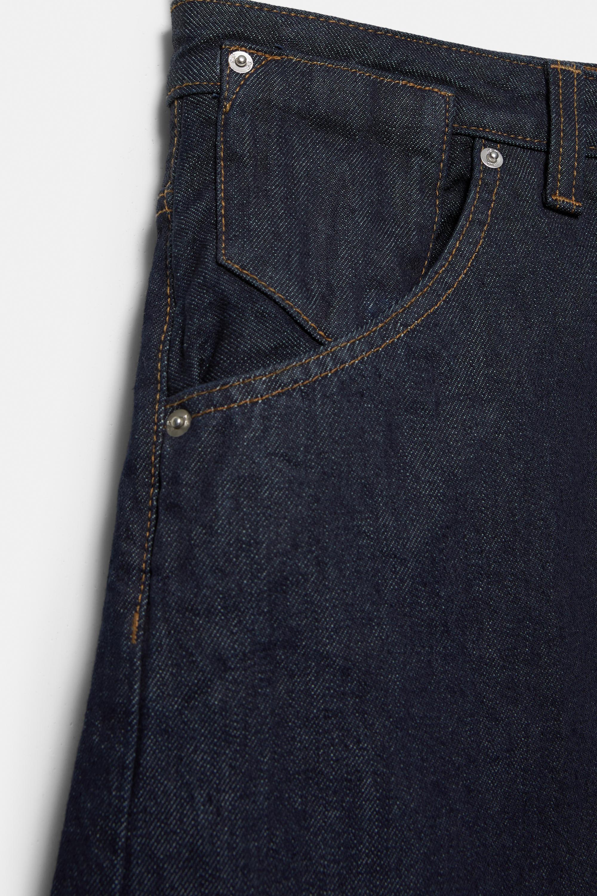 Embroidered super baggy jeans — Navy