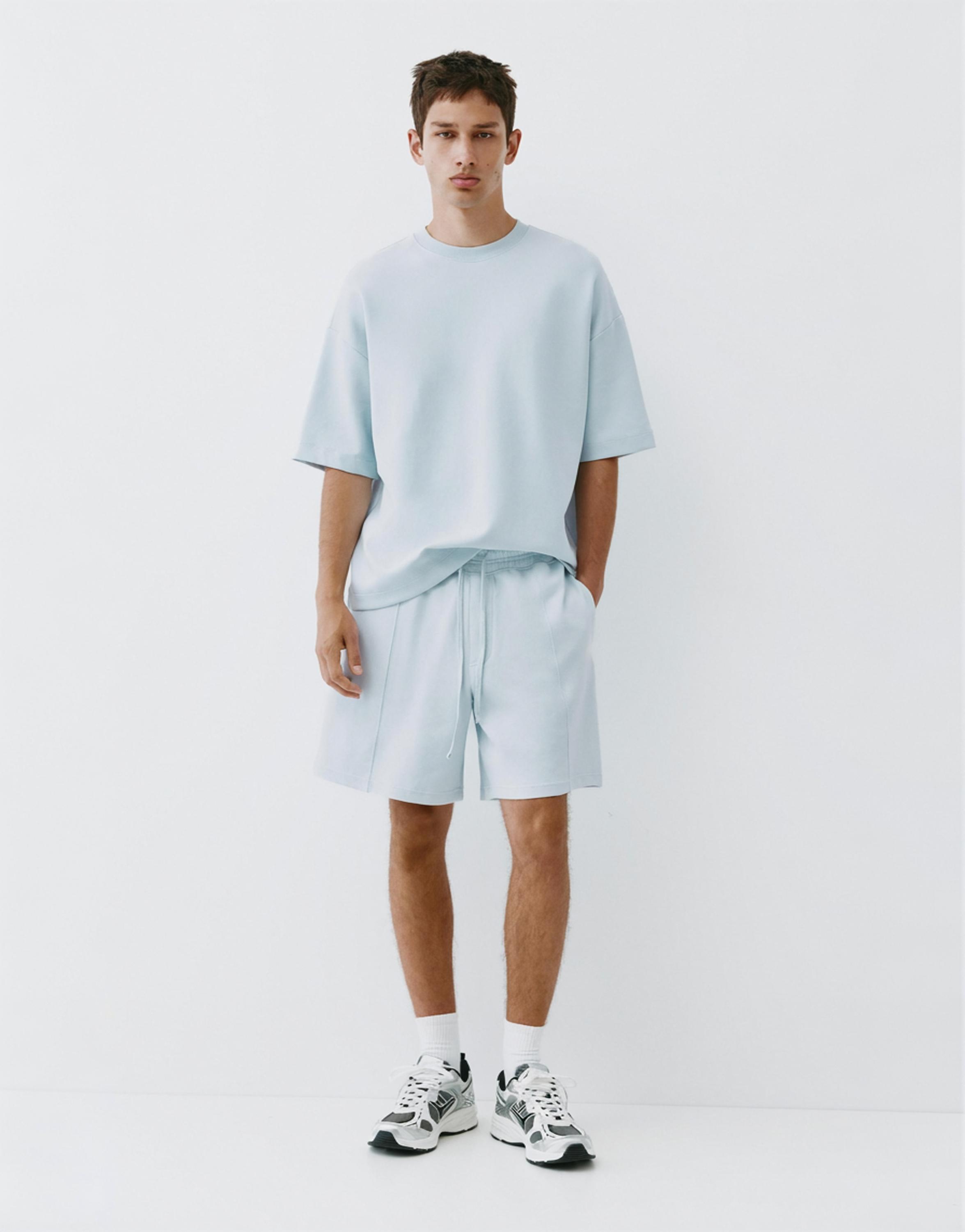 Interlock jogger Bermuda shorts — Sky blue