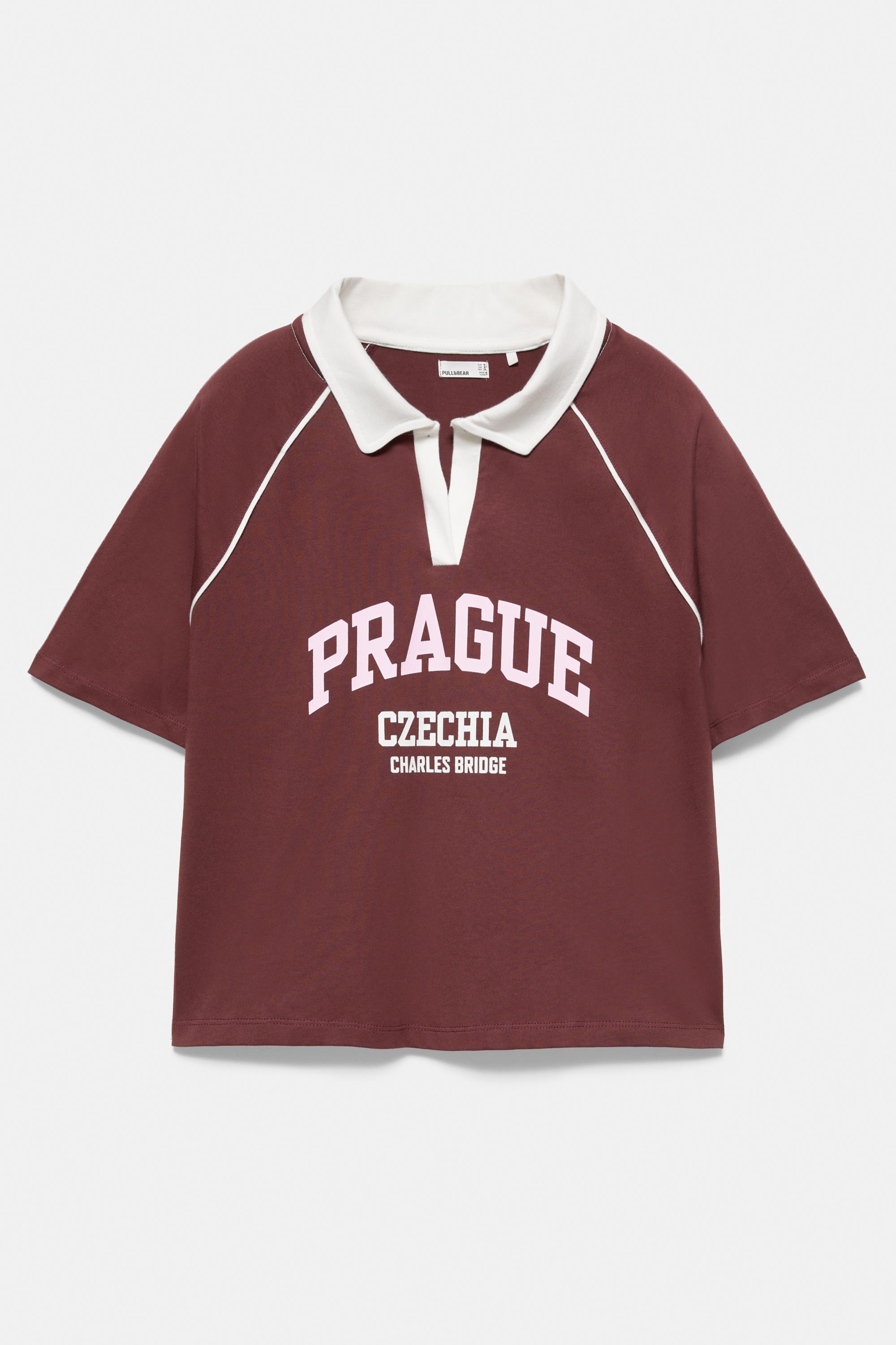 City graphic T-shirt — Maroon