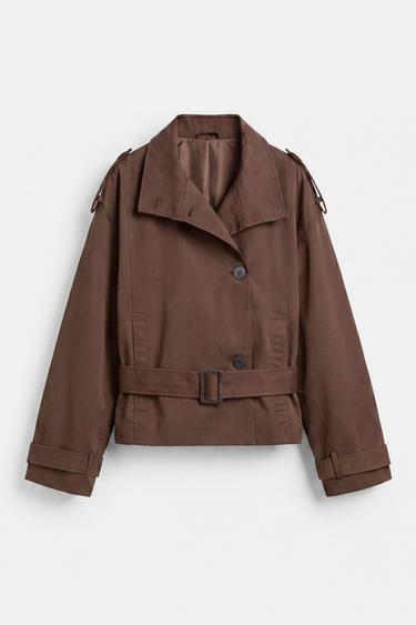 Short belted trench coat — Brown 5