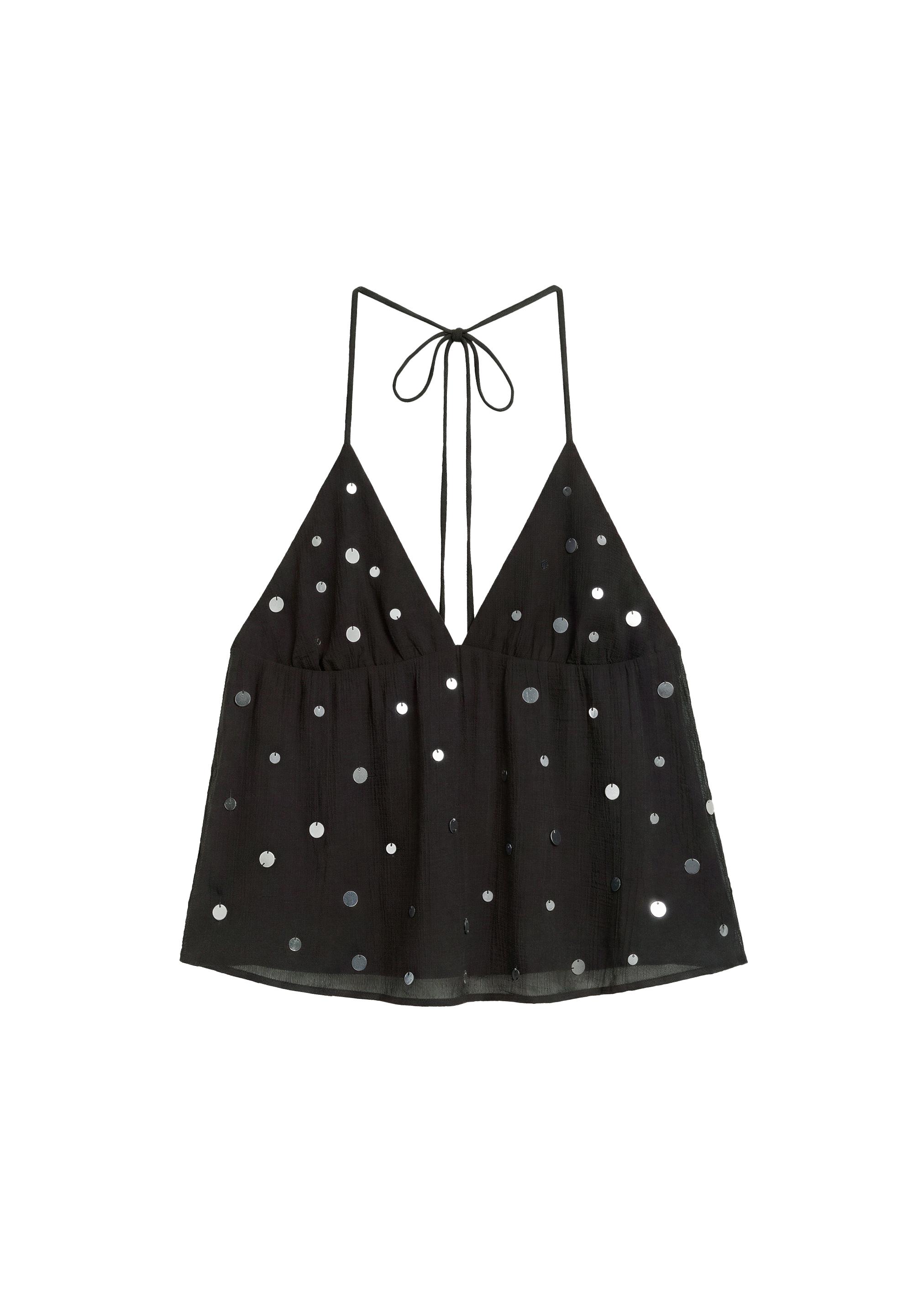 Mirror halter top — Black