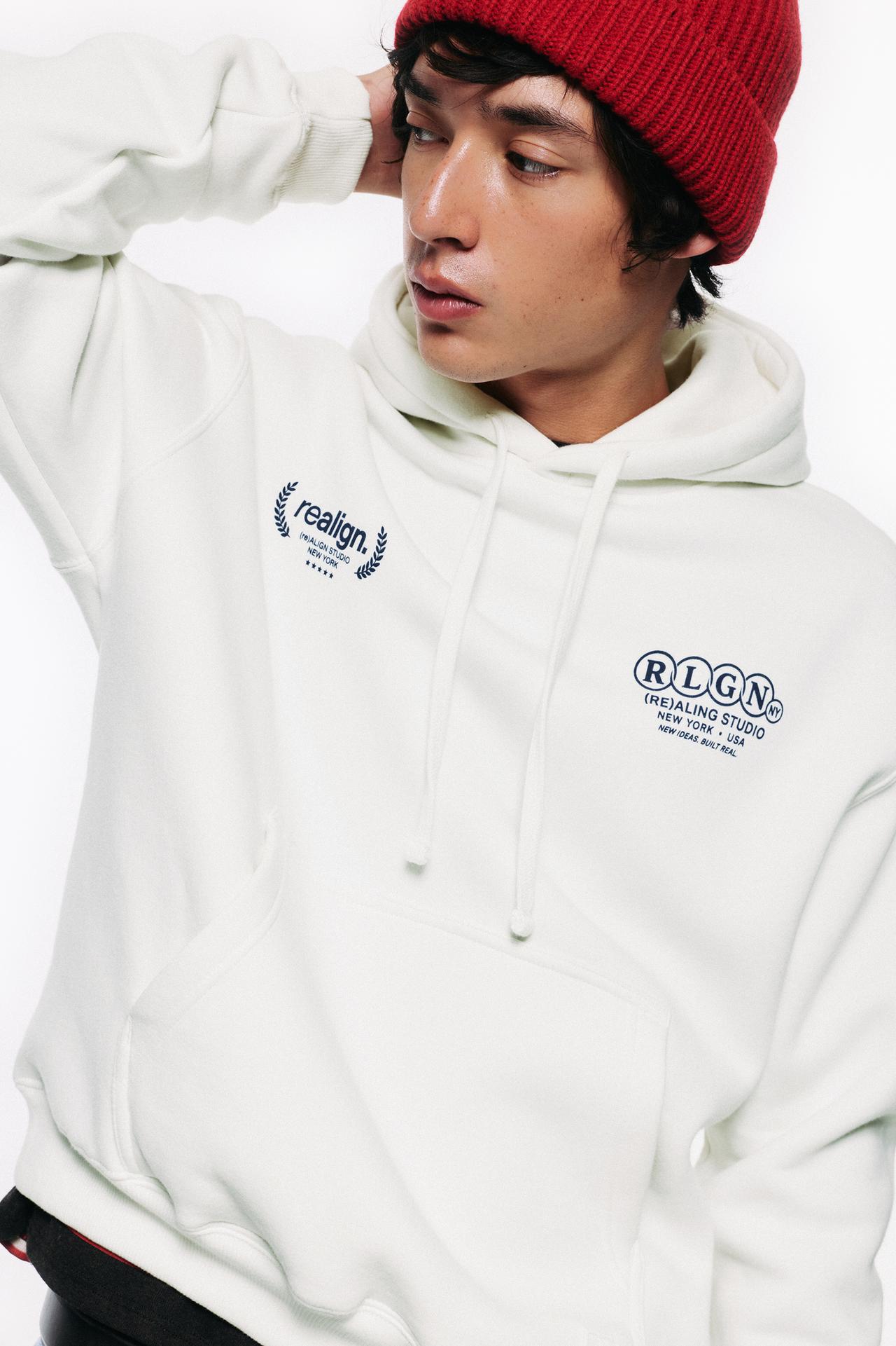 Relaxed graphic hoodie — Off white
