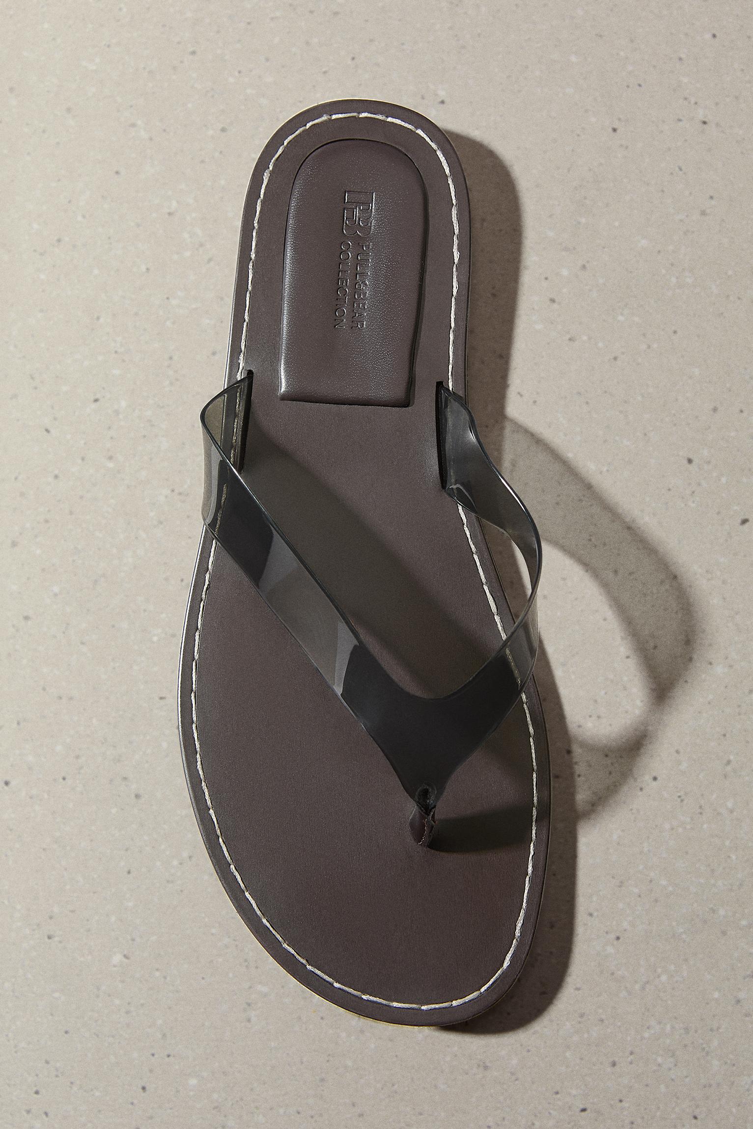 Vinil detaylı düz sandalet - Görsel 36