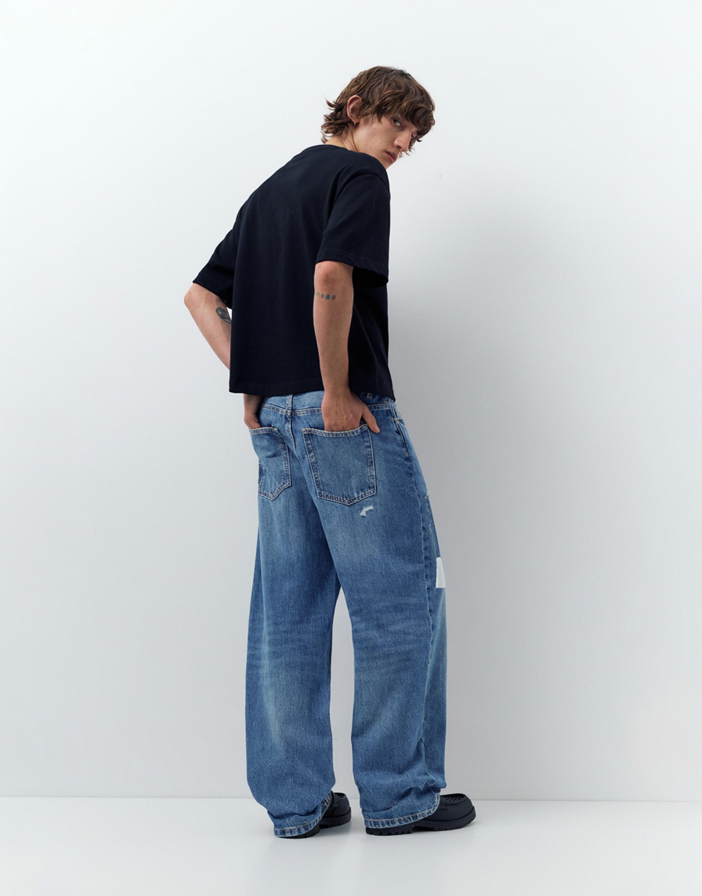 Patchwork baggy jean - Görsel 14
