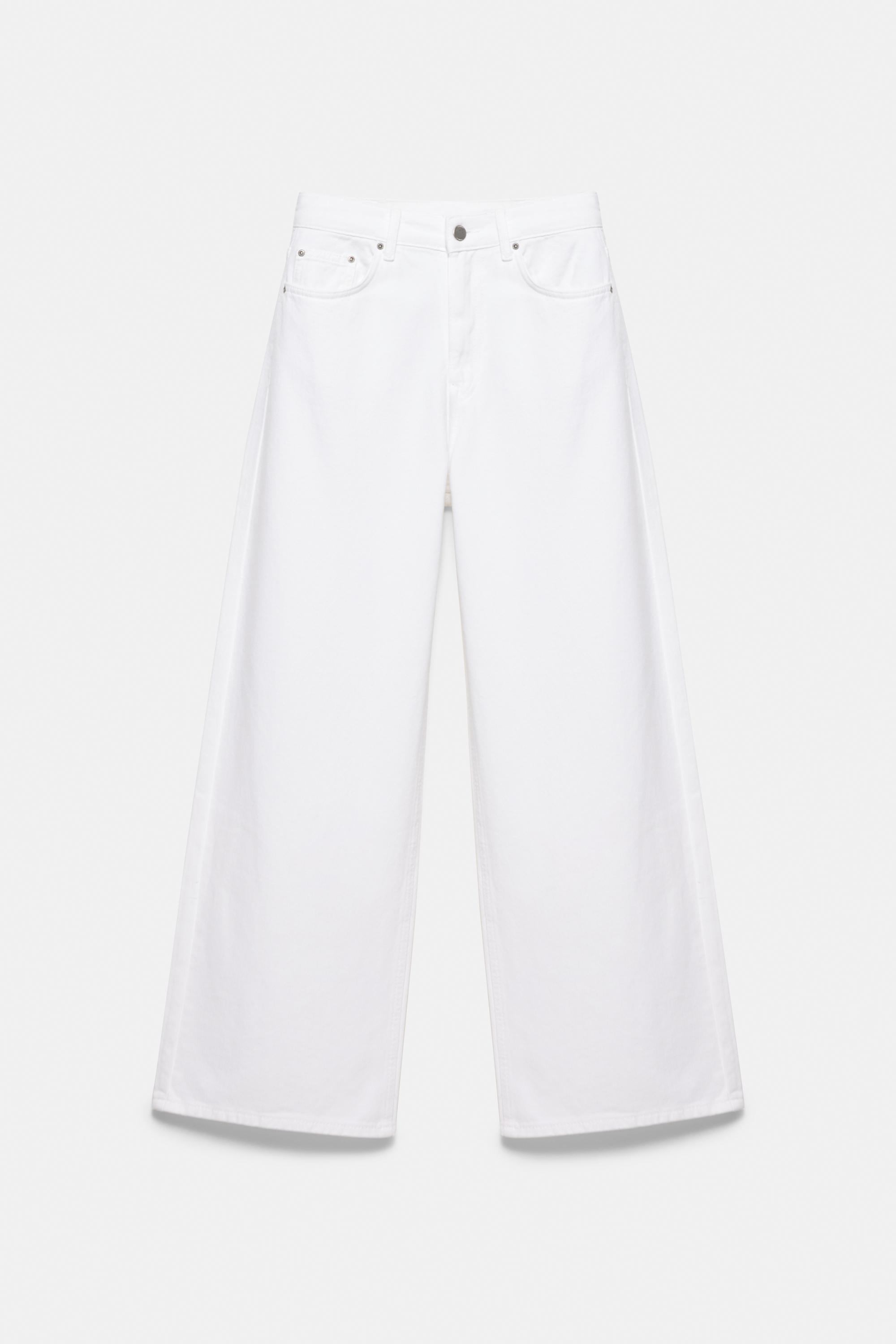 Mid-waist baggy jeans — White