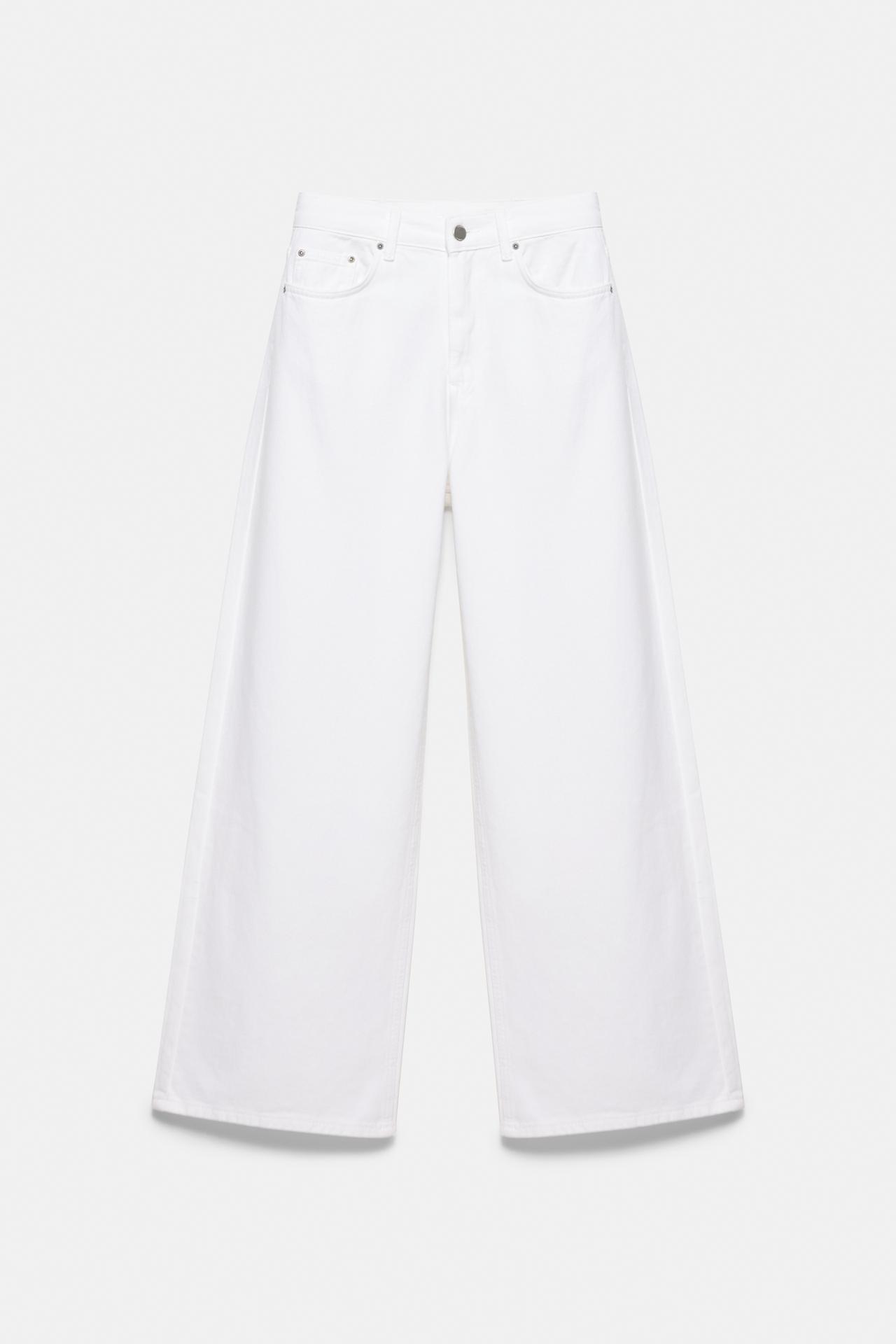 Mid-waist baggy jeans — White