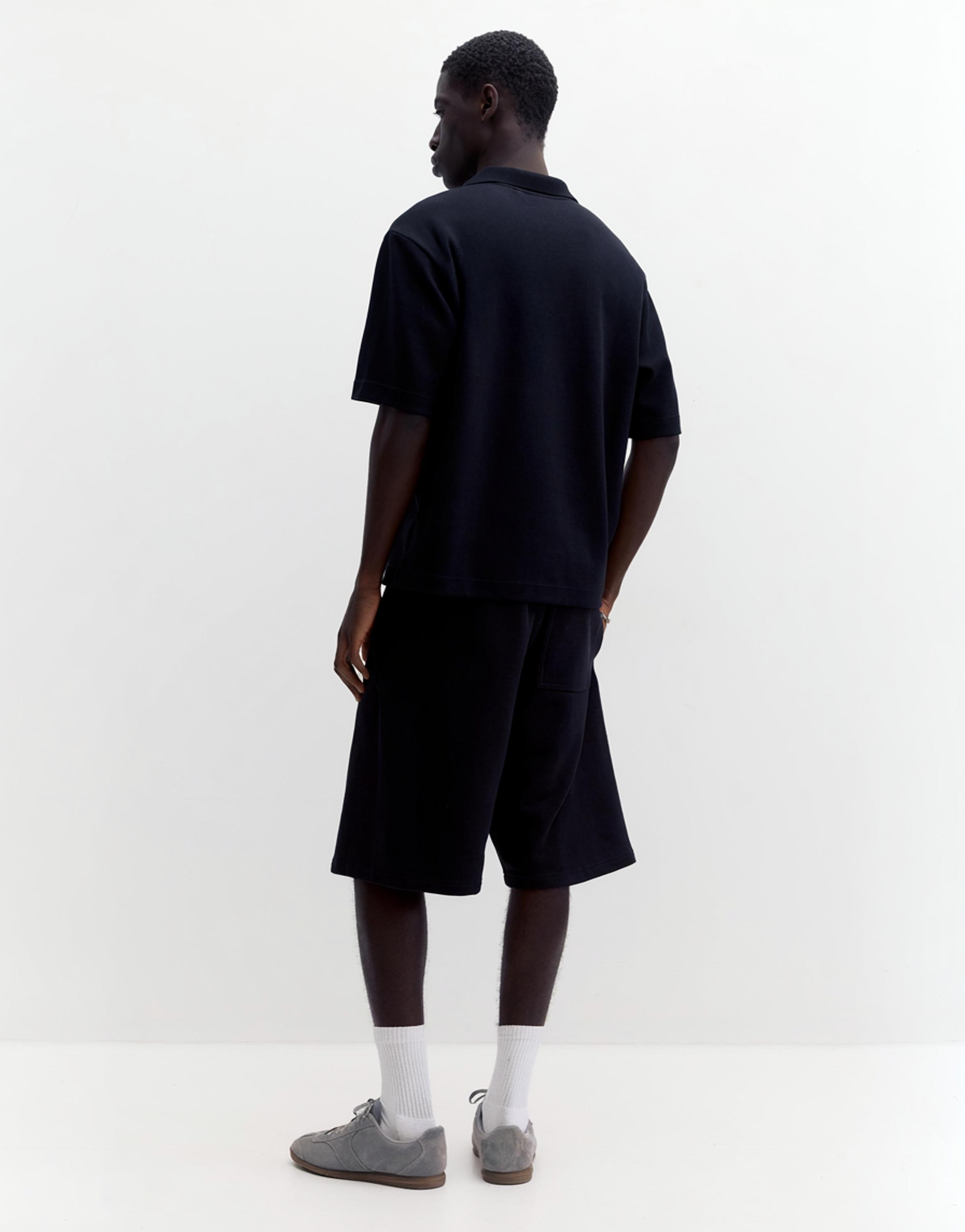 Short sleeve interlock polo shirt — Black