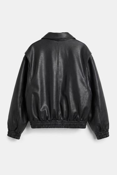 Leather effect dad jacket — Black 6