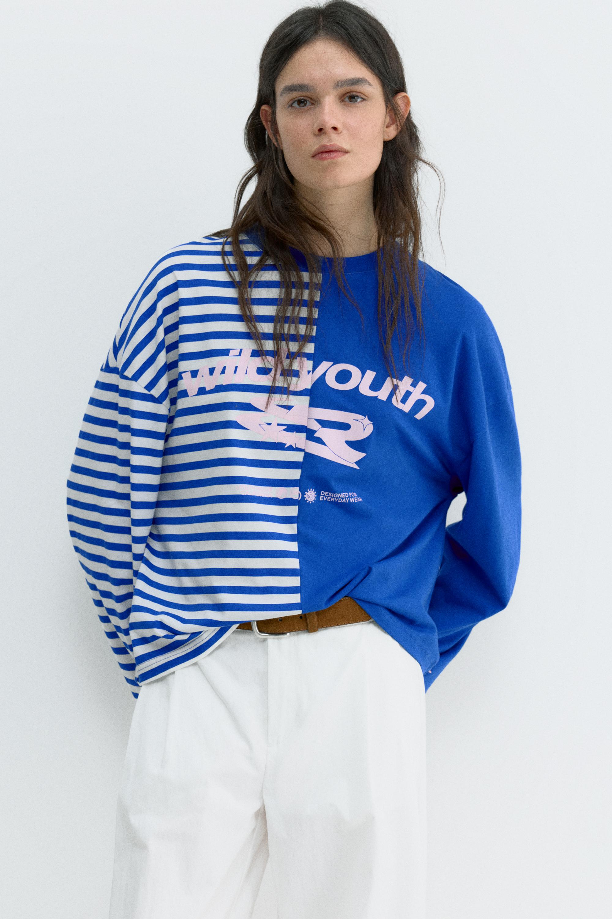 Graphic panel T-shirt — Dark blue