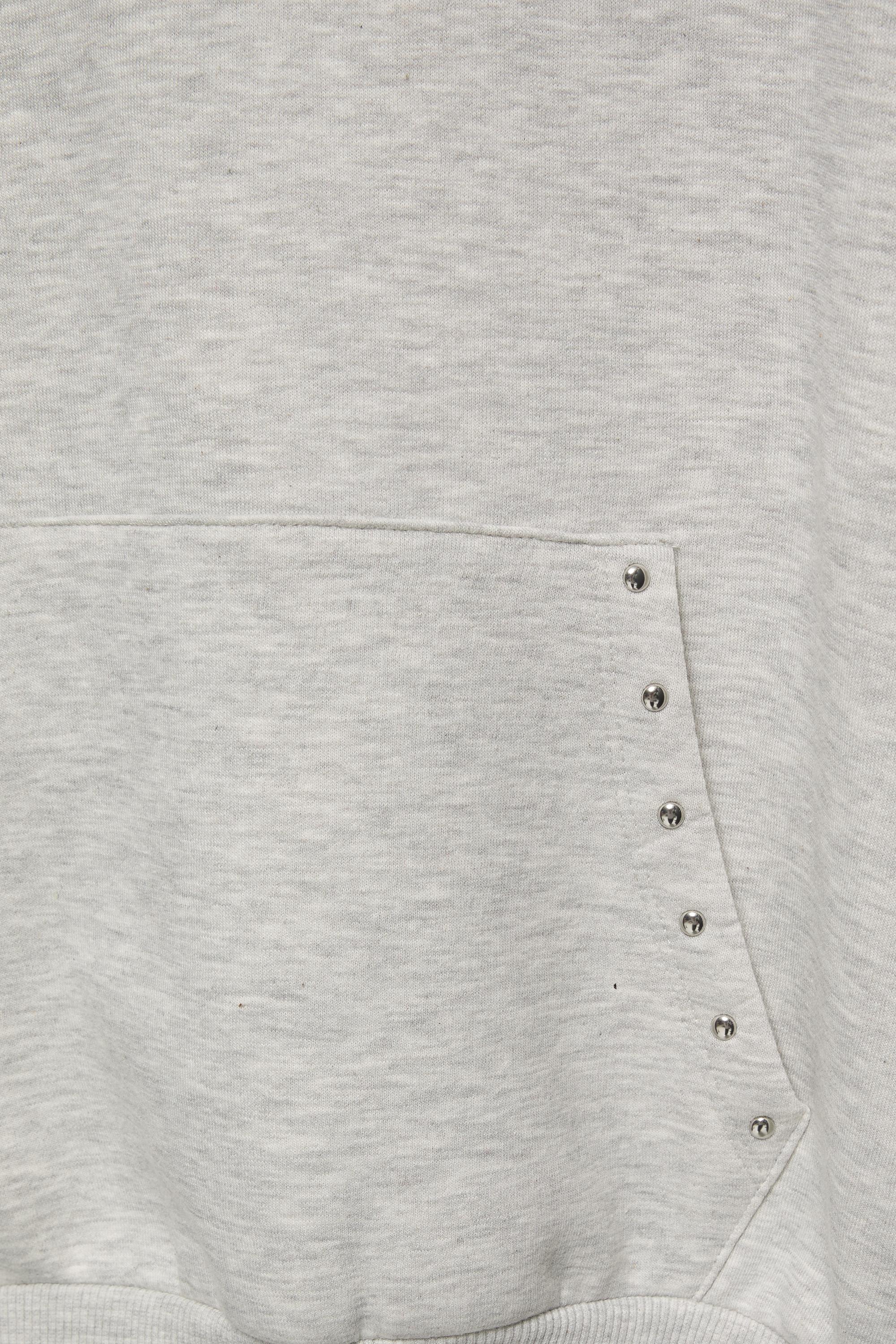 Studded hoodie — Grey marl